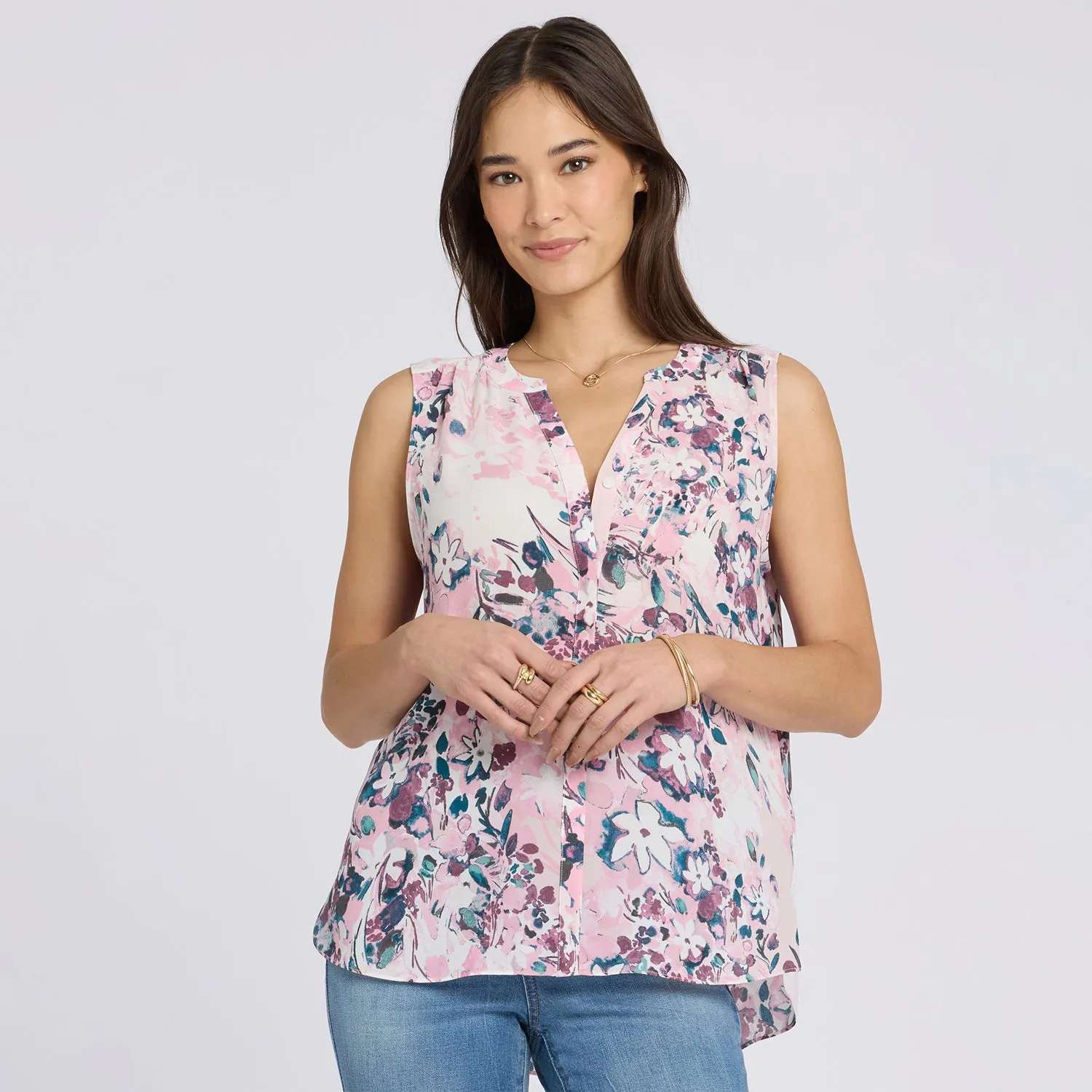 Sleeveless Pintuck Blouse - Floral Dreams sold by NYDJ product image thumbnail 5