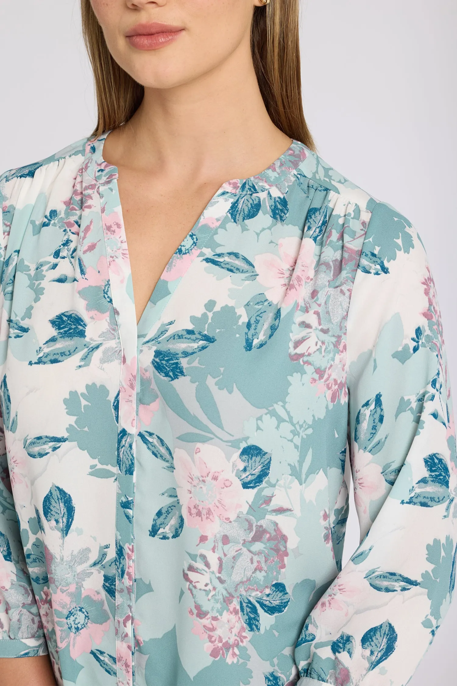 Pintuck Blouse - Floral Mosaic sold by NYDJ product image thumbnail 5