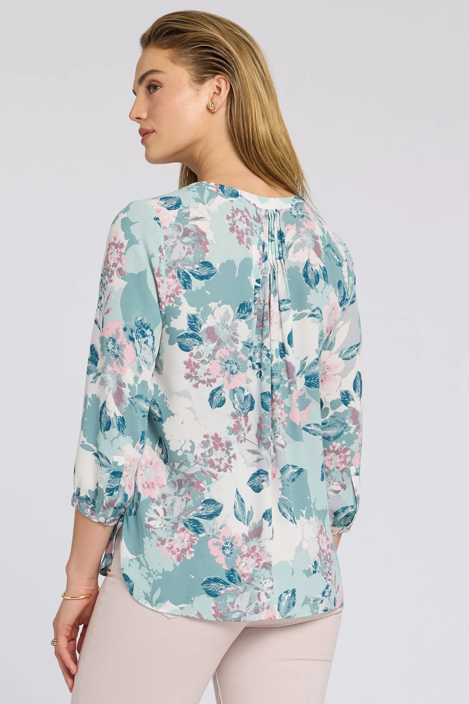 Pintuck Blouse - Floral Mosaic sold by NYDJ product image thumbnail 2