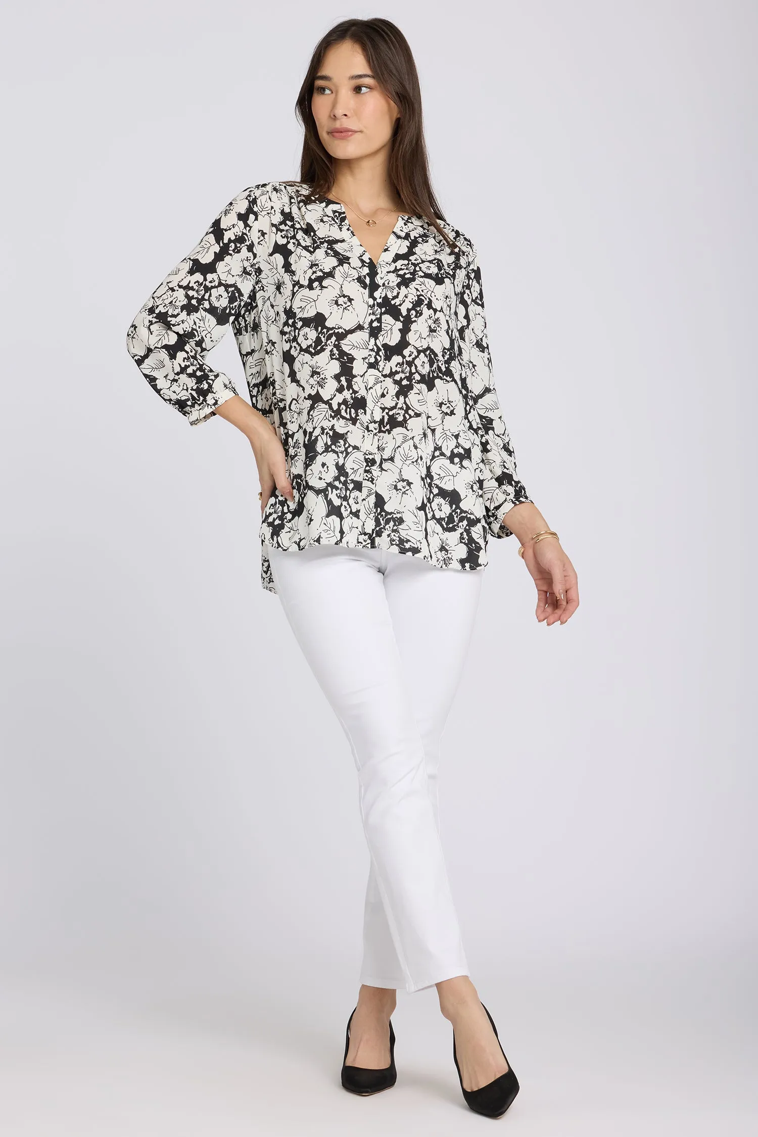 Pintuck Blouse - Poignant Poppies sold by NYDJ product image thumbnail 4