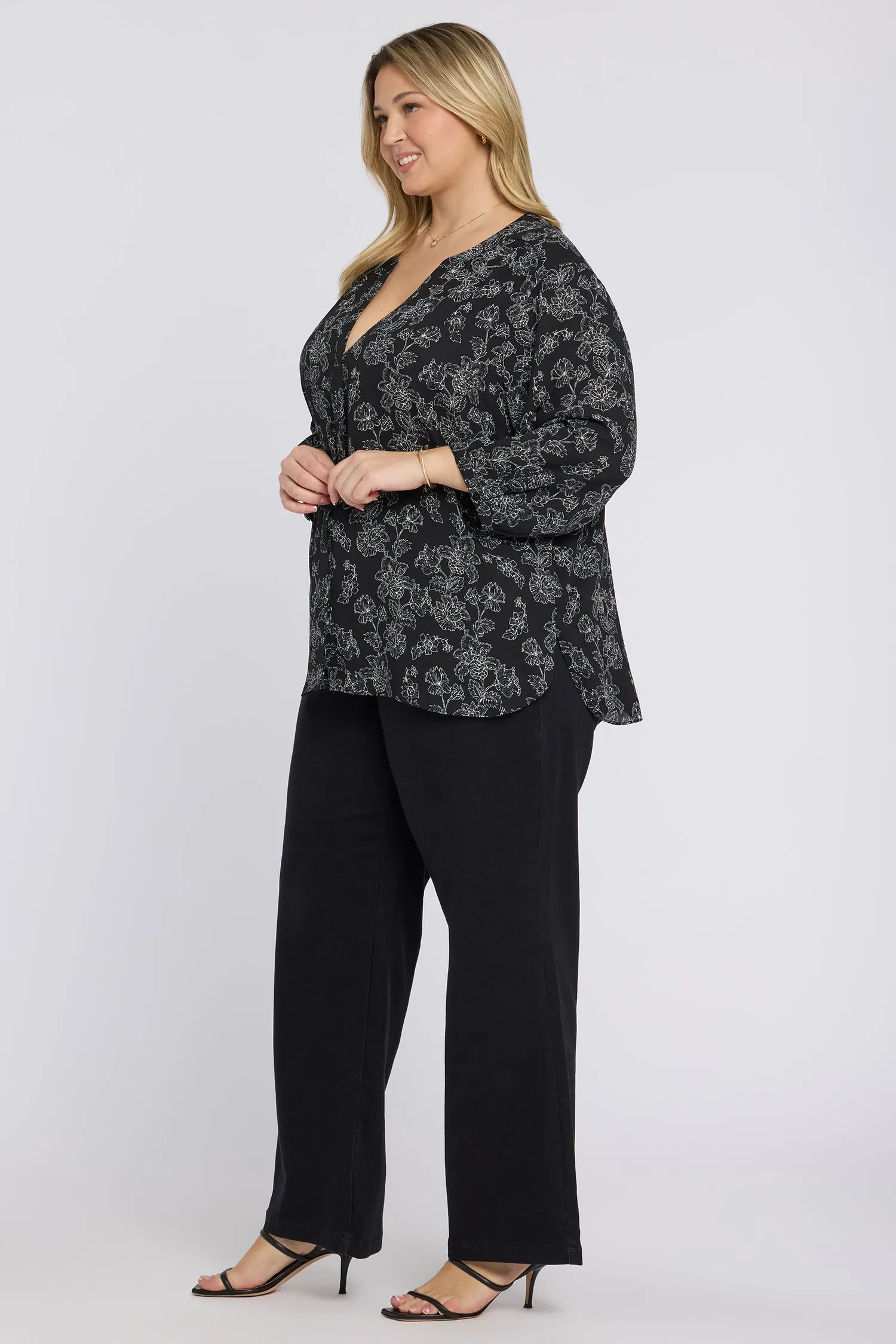 Pintuck Blouse In Plus Size - Floralesque sold by NYDJ product image thumbnail 3