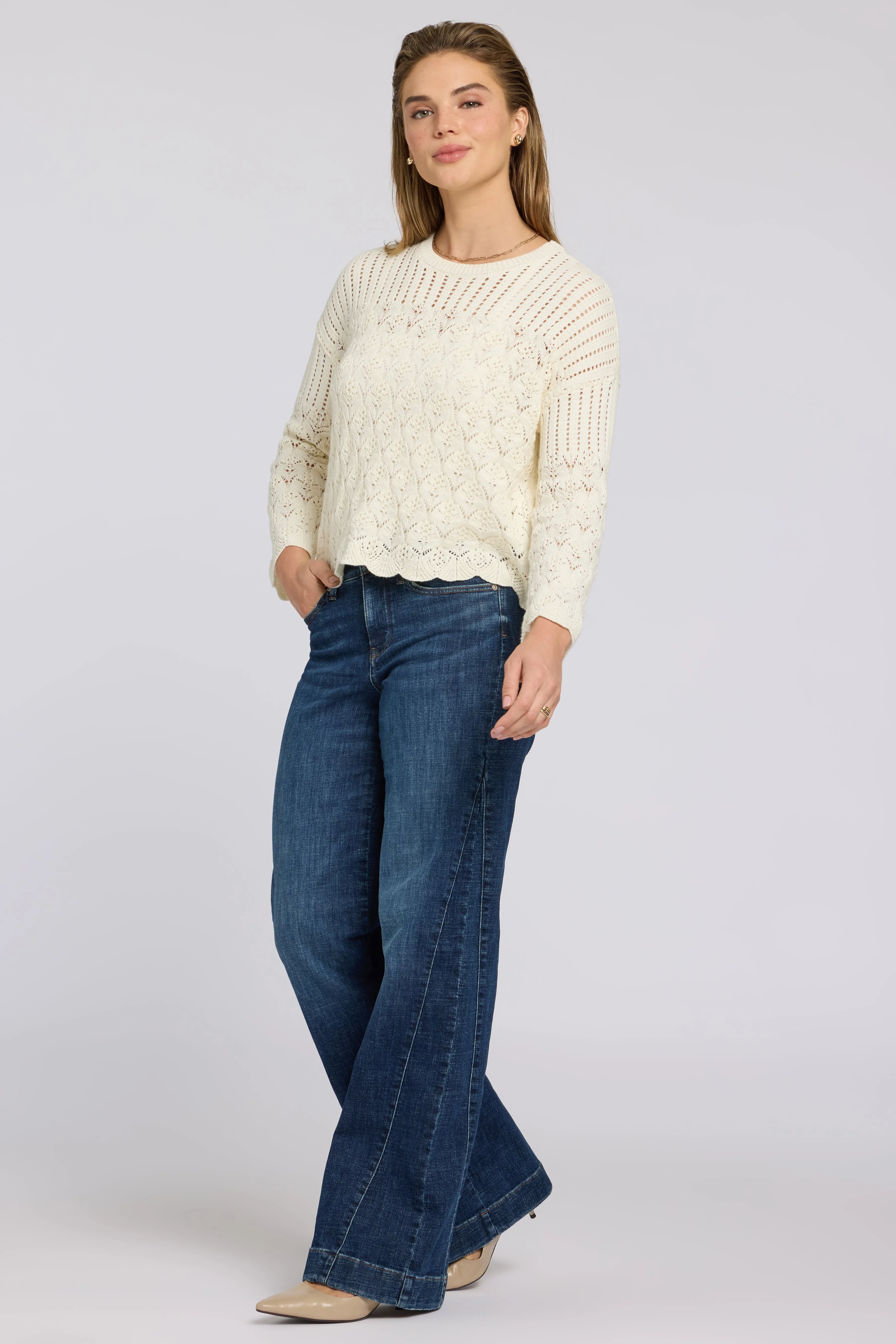 Pointelle Popover - Ivory sold by NYDJ product image thumbnail 3