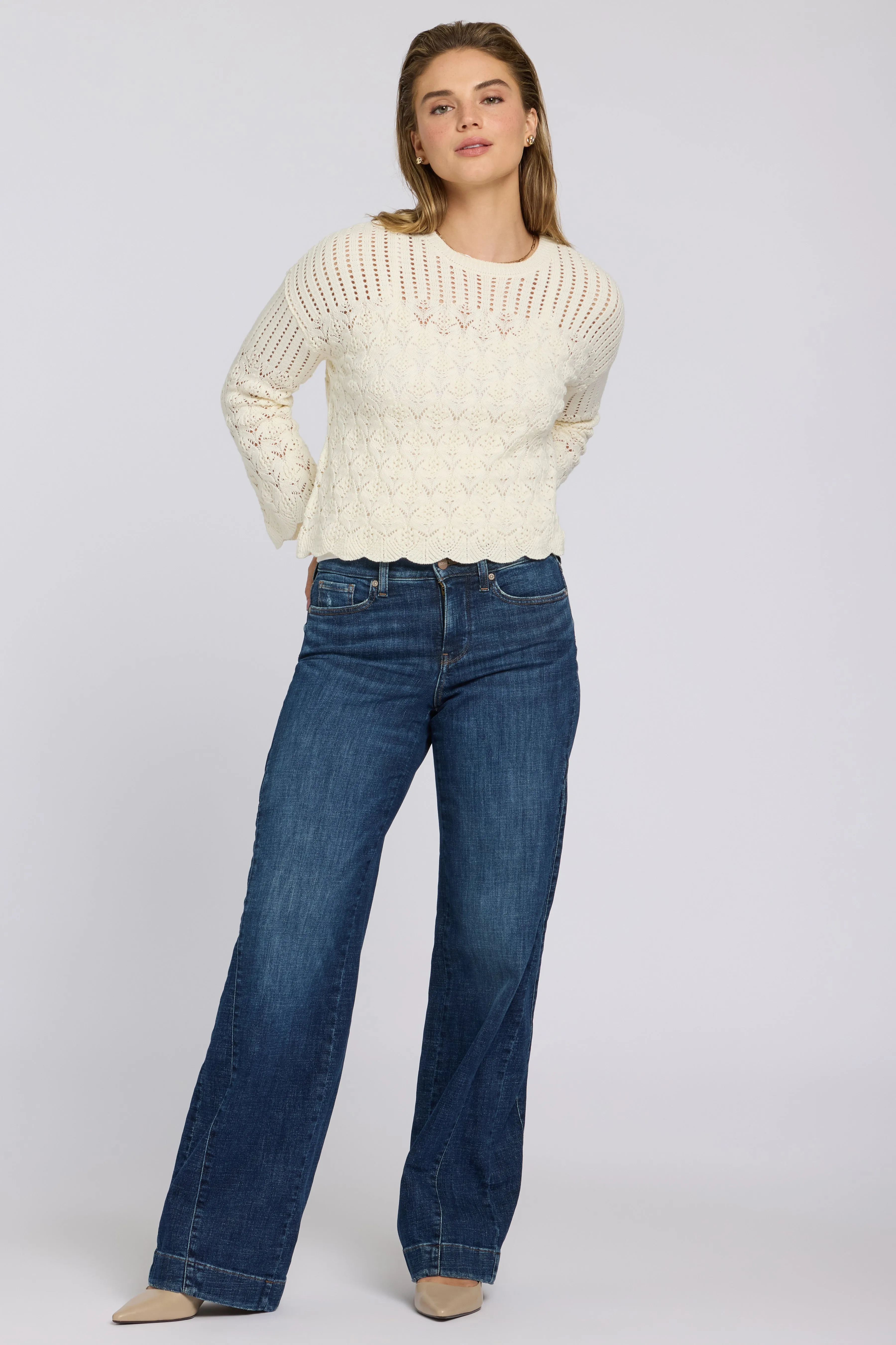 Pointelle Popover - Ivory sold by NYDJ product image thumbnail 4