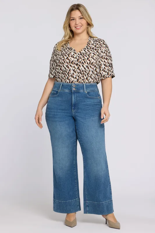 Teresa Wide Leg Jeans In Plus Size - Breezy Palms made by NYDJ