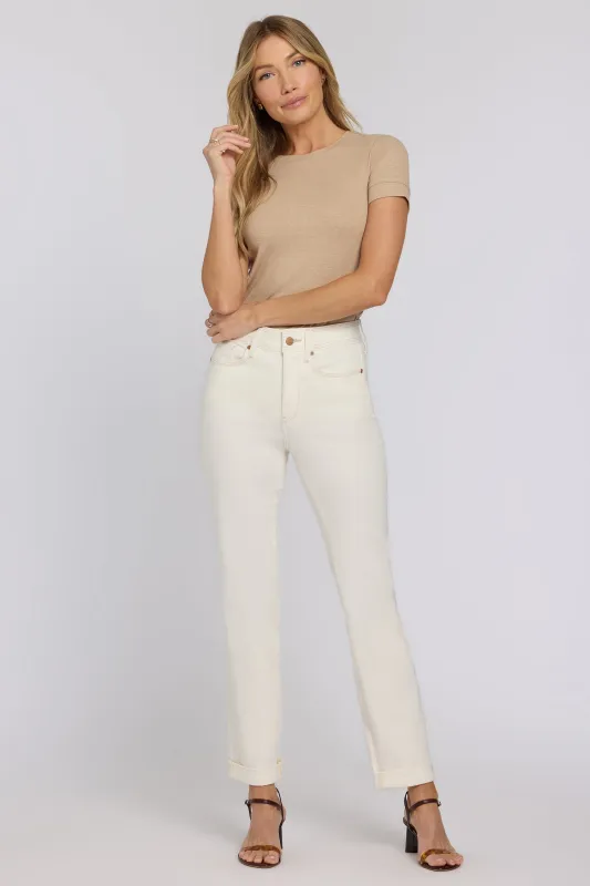 Marilyn Straight Jeans In Petite - Vintage White made by NYDJ
