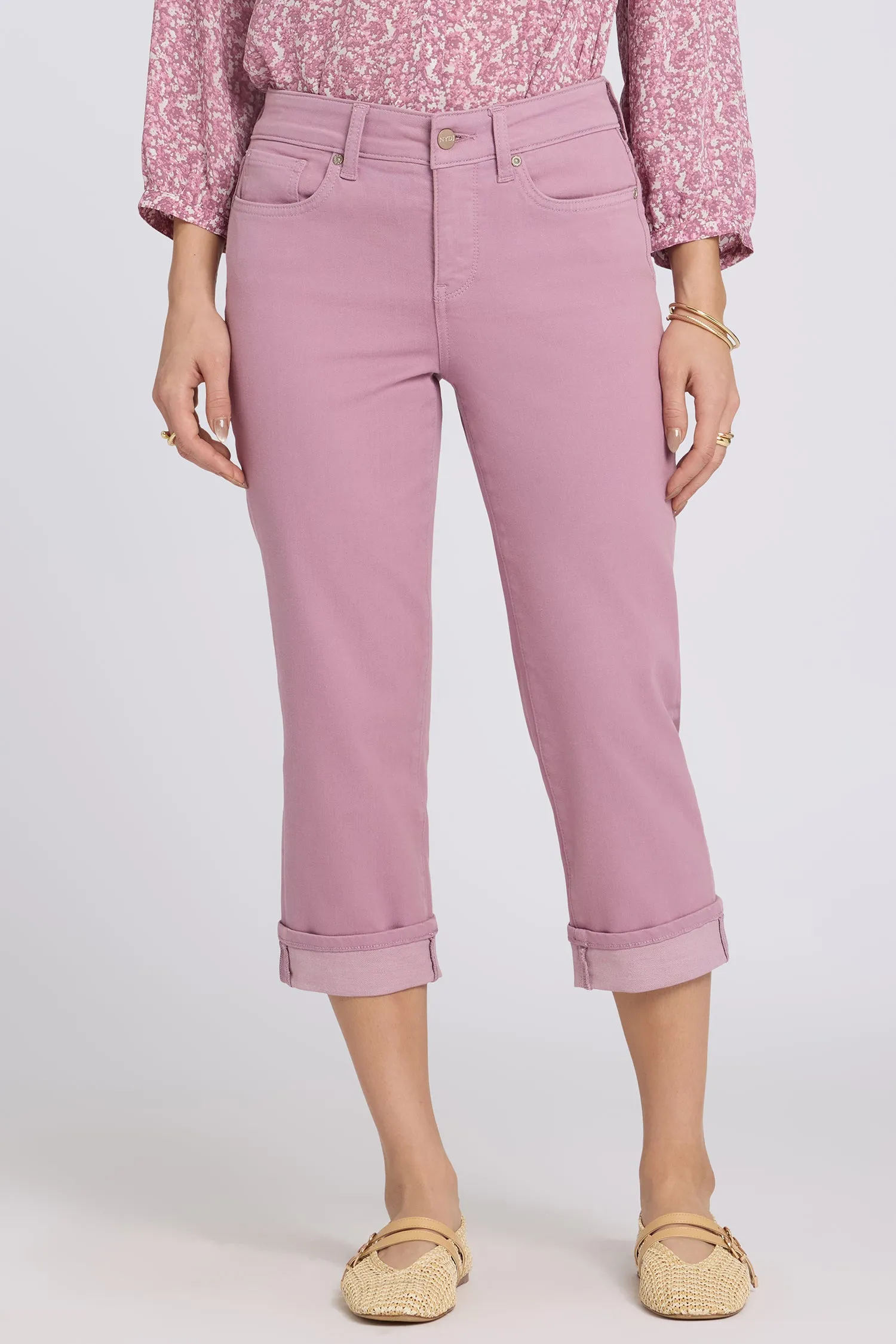 Marilyn Straight Crop Jeans In Petite - Dusky Daisy sold by NYDJ product image thumbnail 4