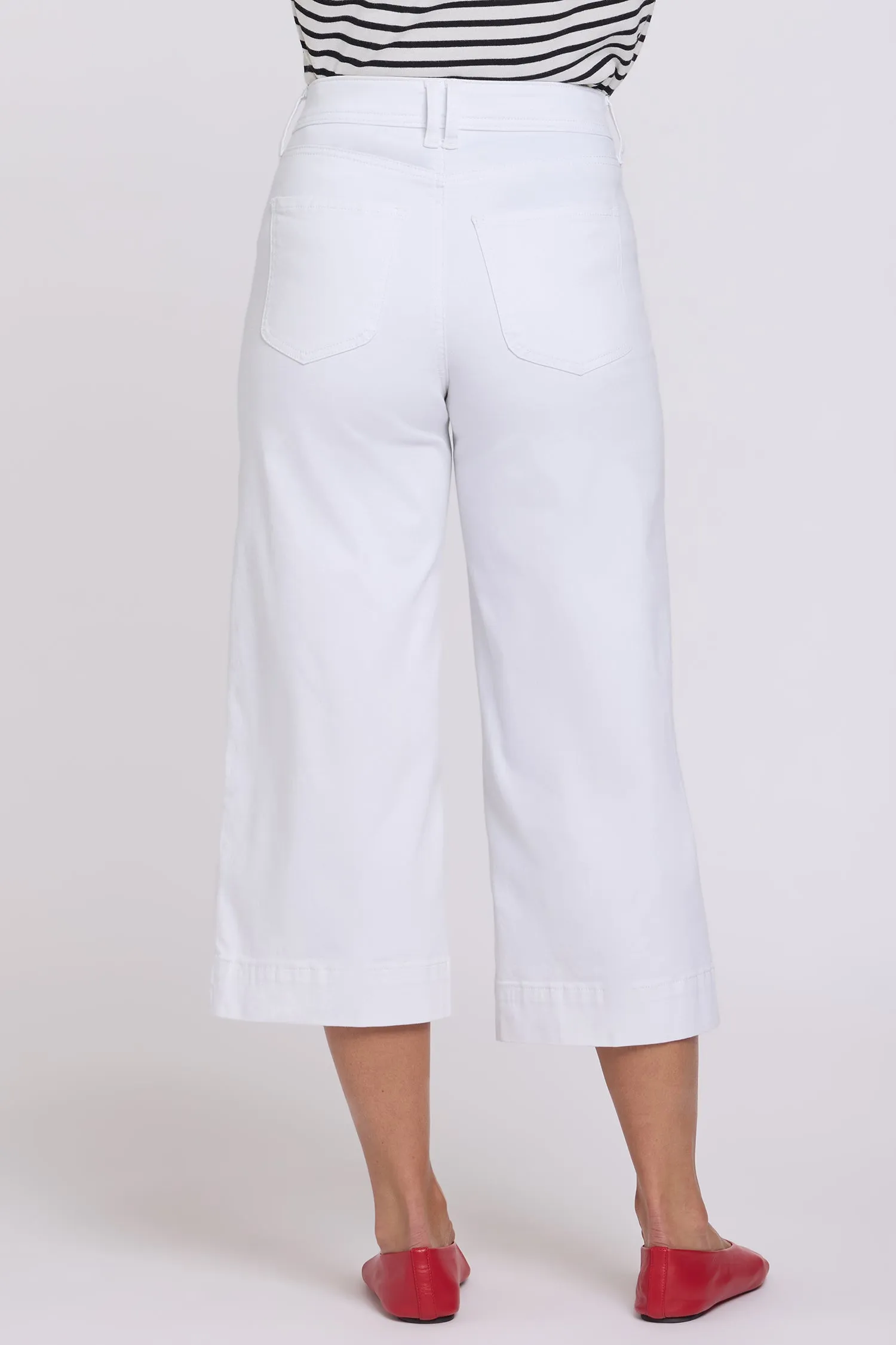 Brigitte Wide Leg Capri Jeans In Petite - Optic White sold by NYDJ product image thumbnail 5