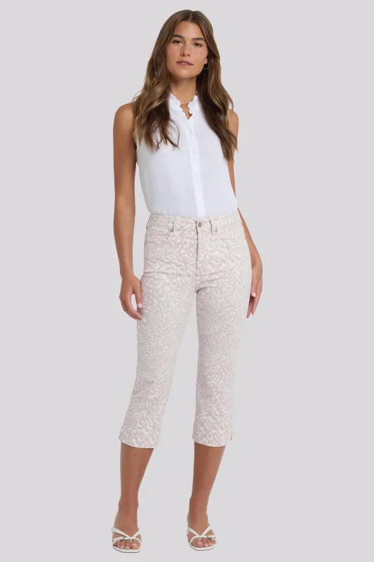 Marilyn Straight Crop Jeans In Petite - Snow Leopard made by NYDJ