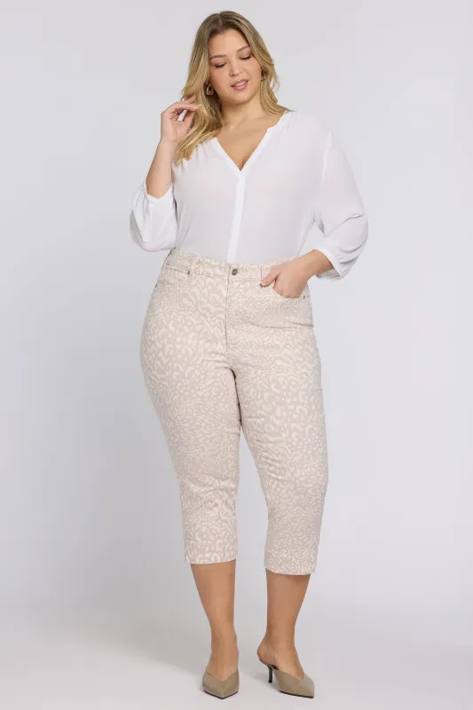 Marilyn Straight Crop Jeans In Plus Size - Snow Leopard sold by NYDJ