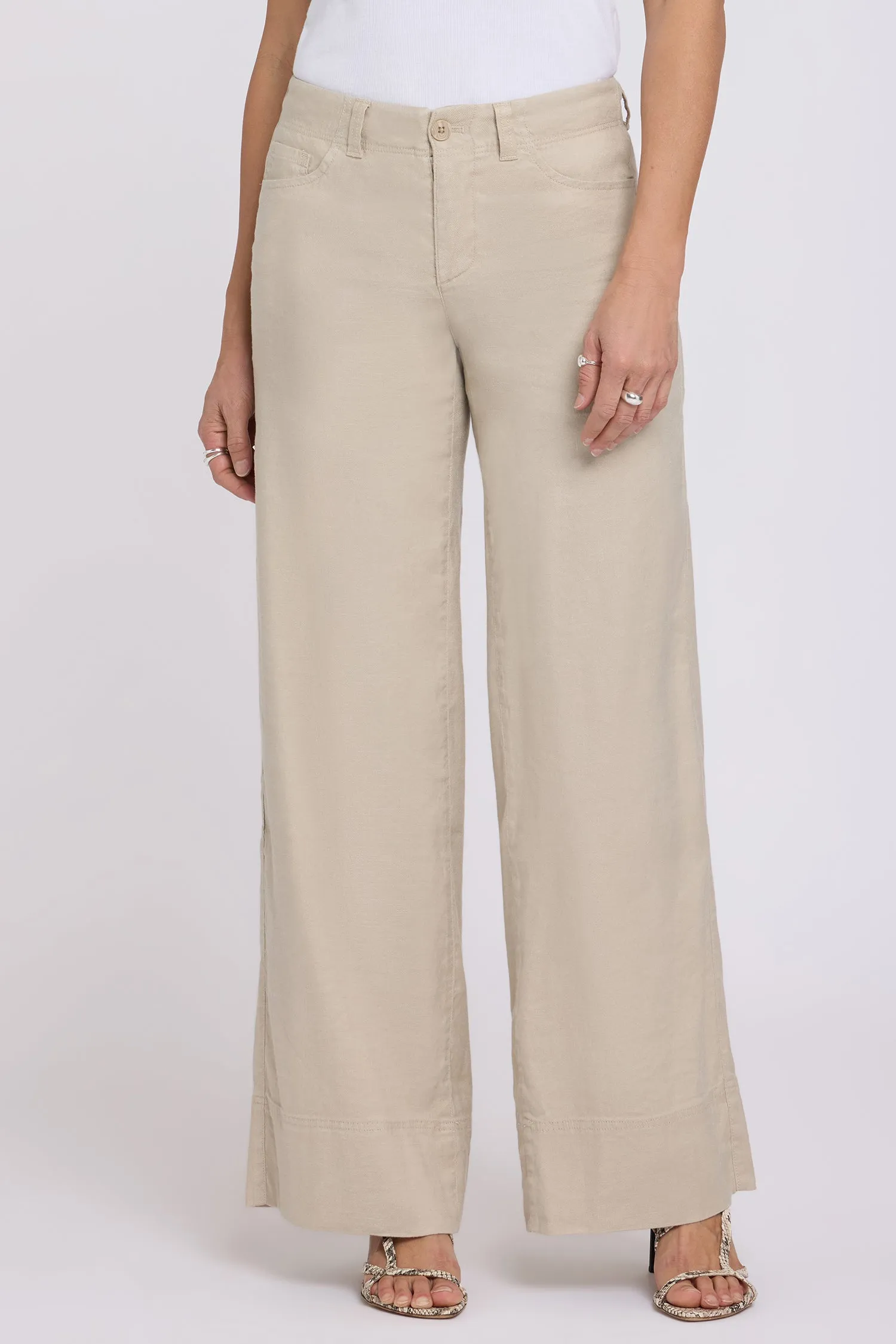 5 Pocket Wide Leg Trouser Pants - Feather sold by NYDJ product image thumbnail 5
