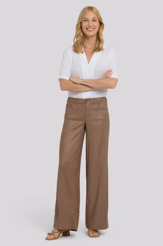 5 Pocket Wide Leg Trouser Pants - Toasted Coconut sold by NYDJ