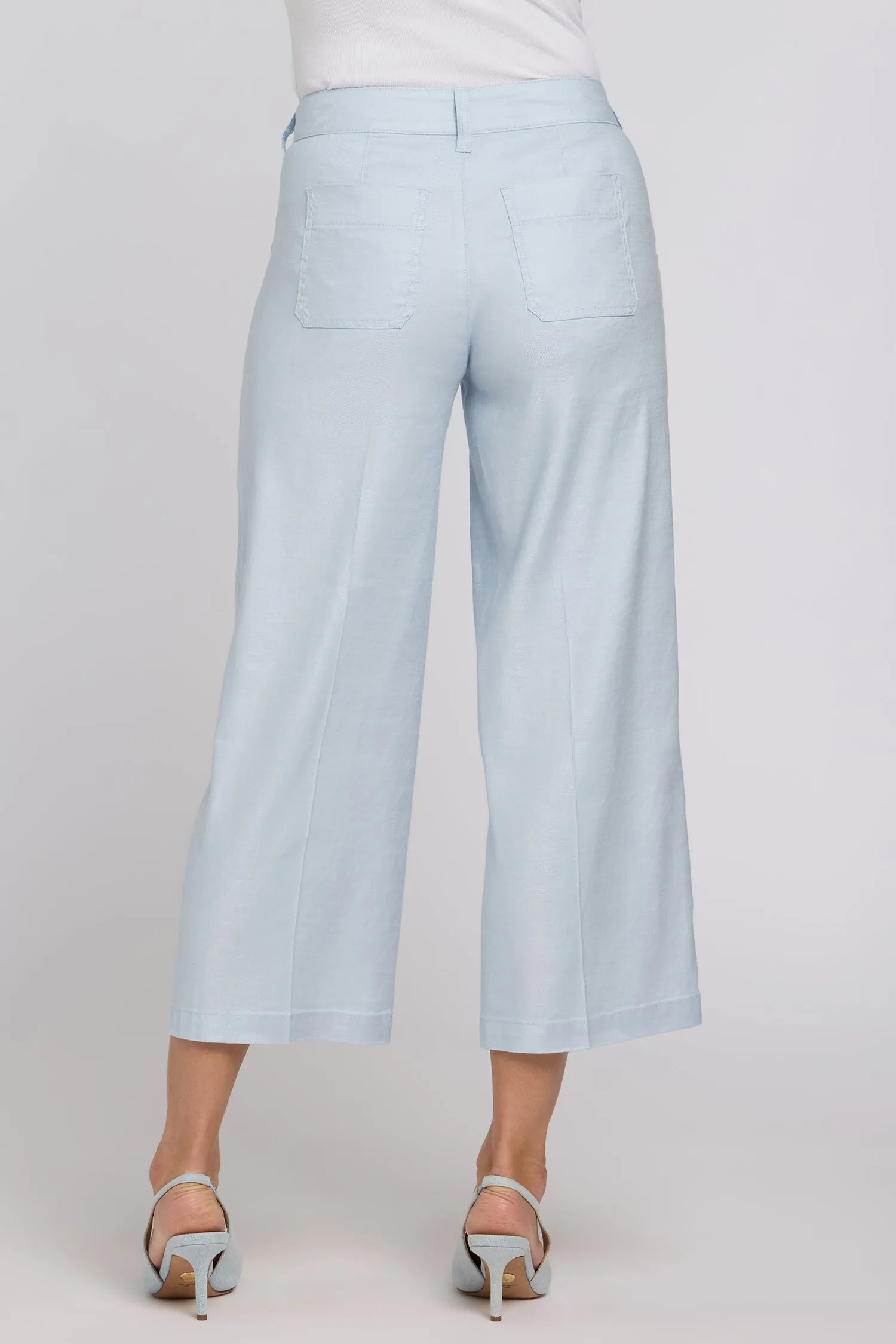 Wide Leg Cargo Capri Pants In Petite - Blue Clover sold by NYDJ product image thumbnail 3