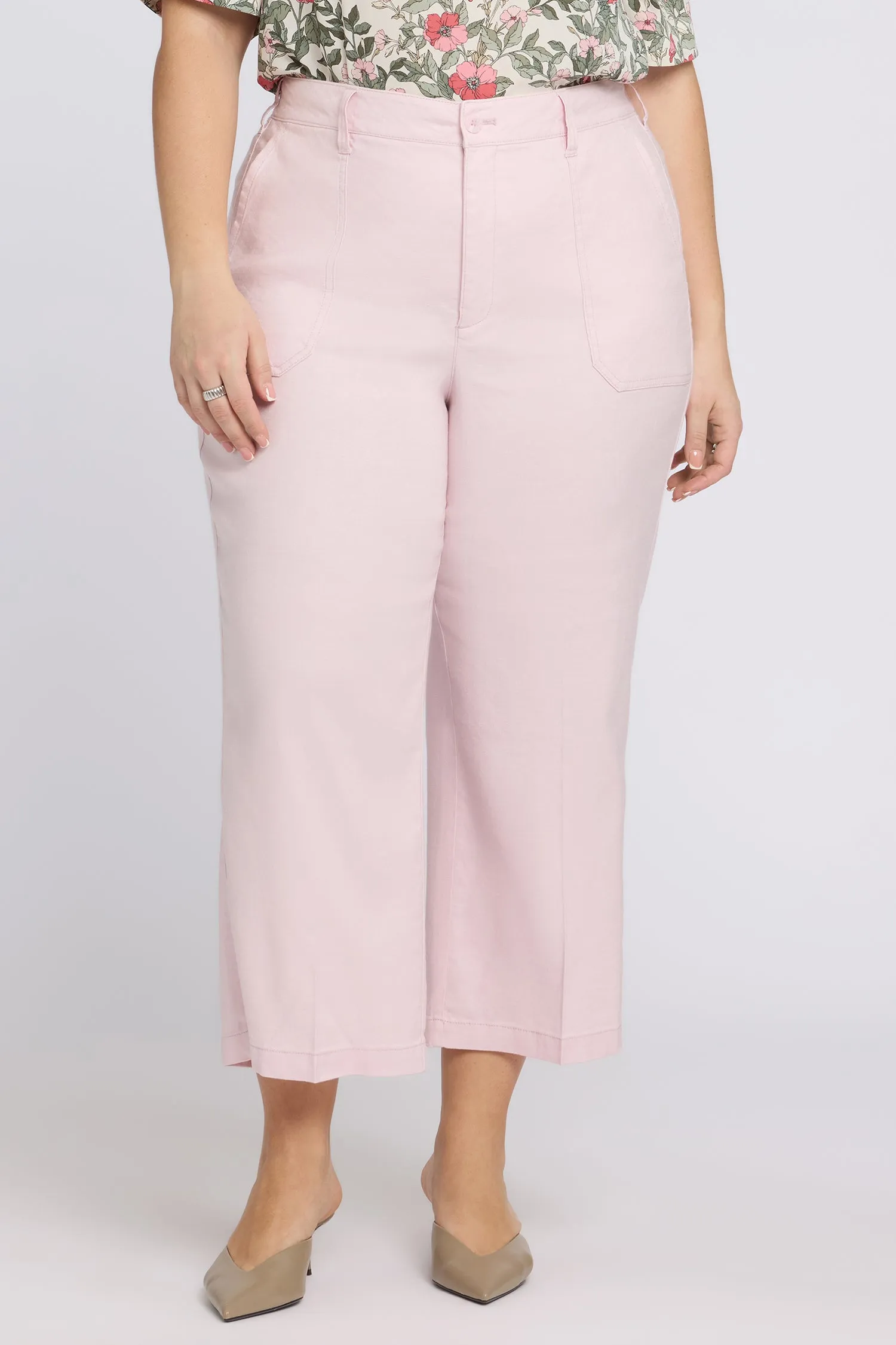 Wide Leg Cargo Capri Pants In Plus Size - Light Lilac sold by NYDJ product image thumbnail 4