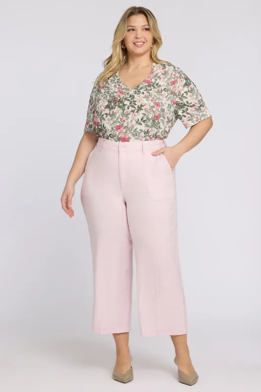 Wide Leg Cargo Capri Pants In Plus Size - Light Lilac sold by NYDJ