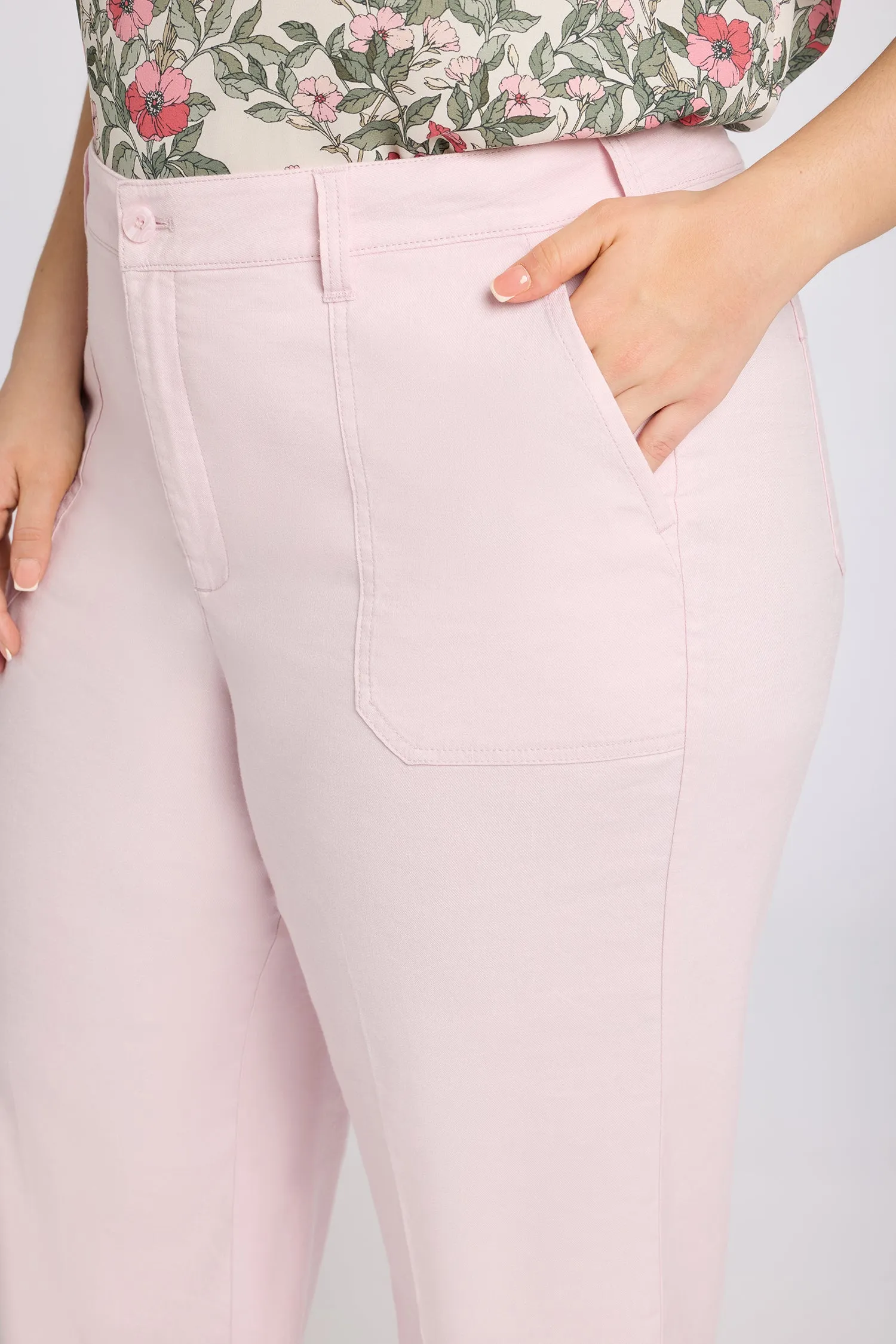 Wide Leg Cargo Capri Pants In Plus Size - Light Lilac sold by NYDJ product image thumbnail 5