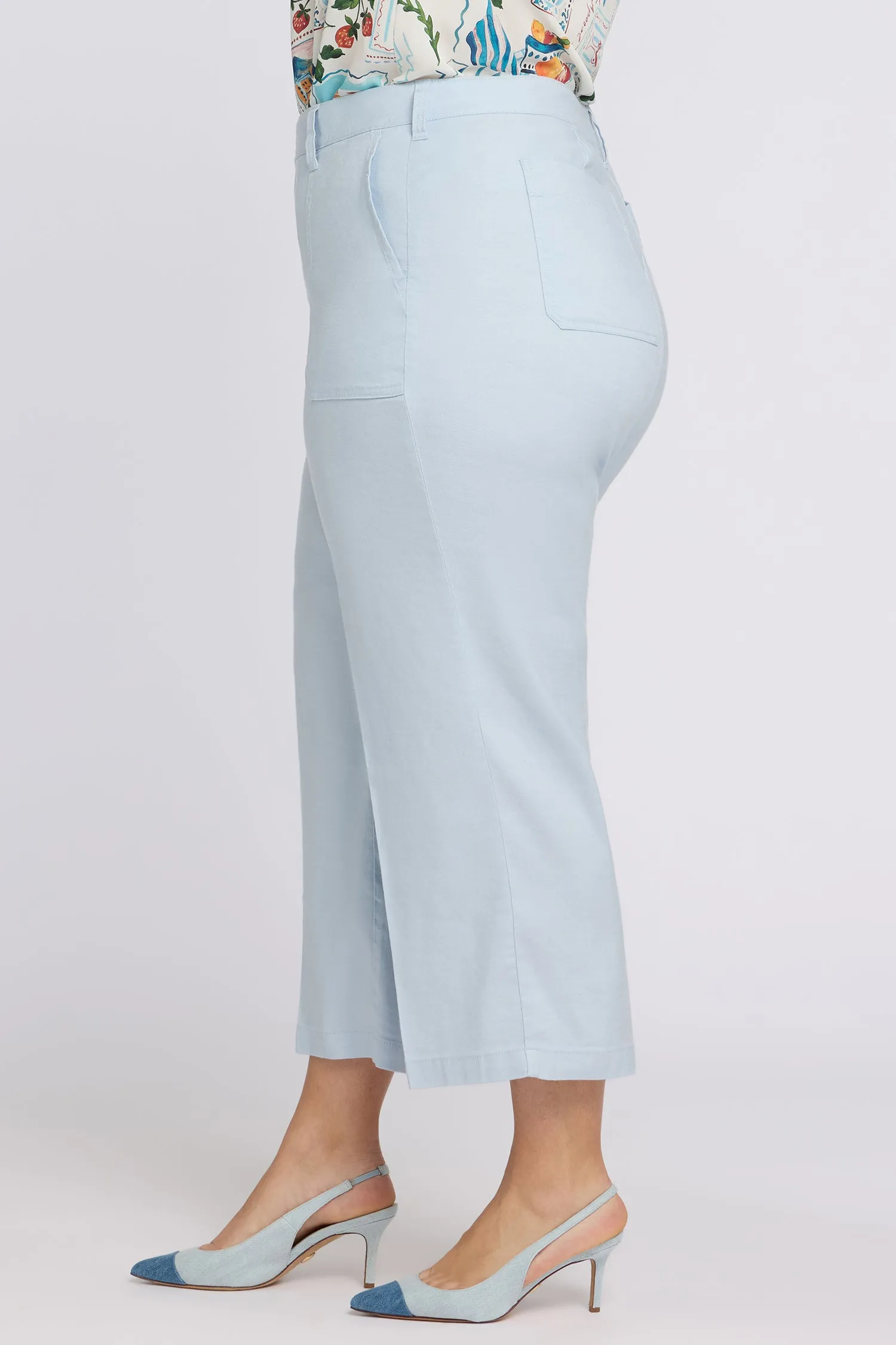 Wide Leg Cargo Capri Pants In Plus Size - Blue Clover sold by NYDJ product image thumbnail 4