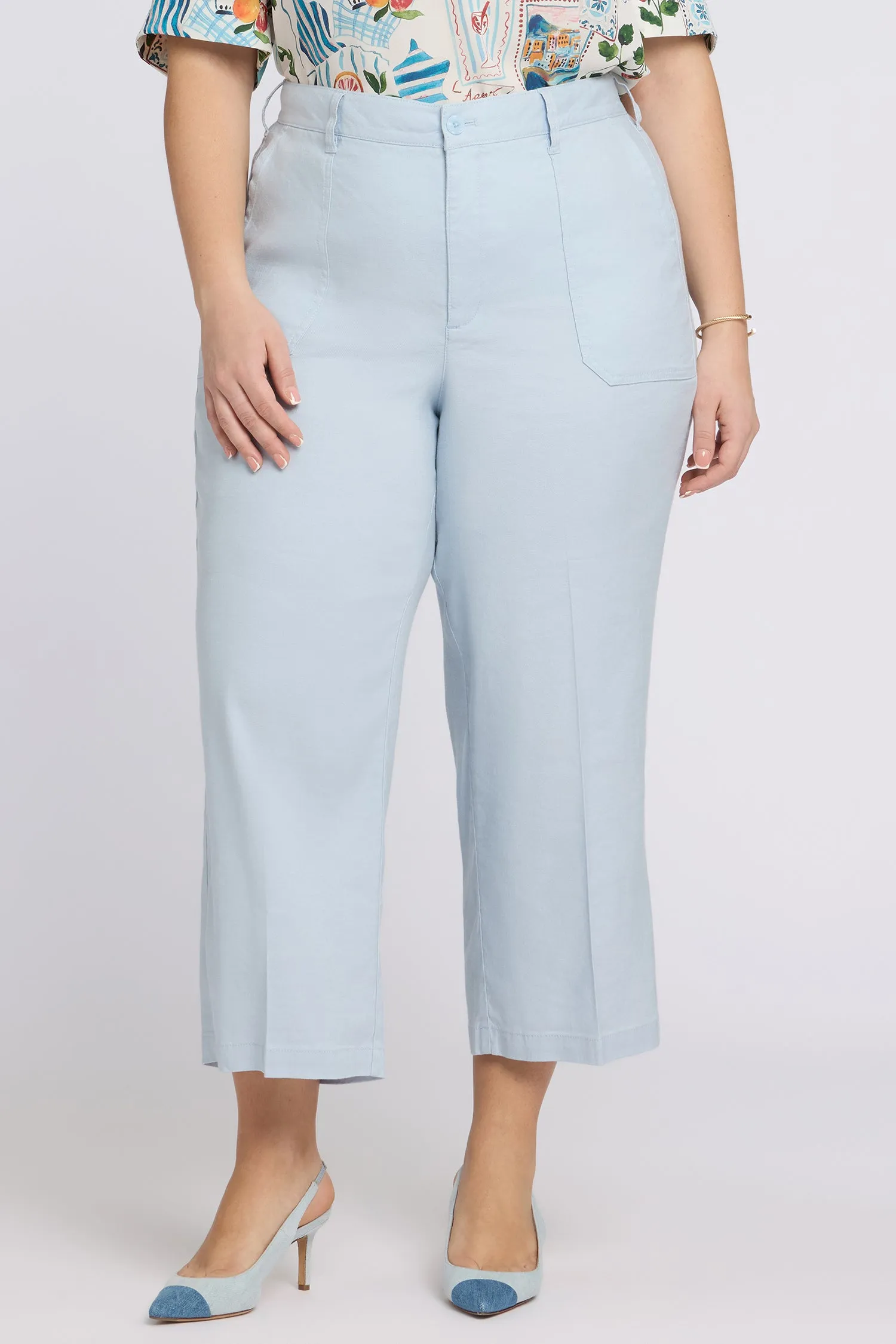 Wide Leg Cargo Capri Pants In Plus Size - Blue Clover sold by NYDJ product image thumbnail 5