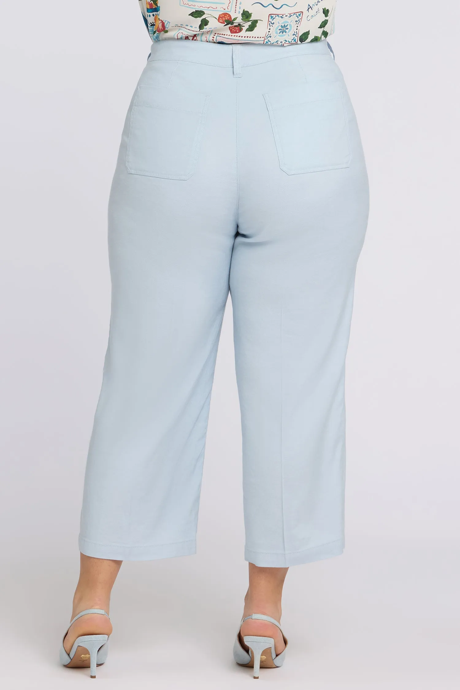 Wide Leg Cargo Capri Pants In Plus Size - Blue Clover sold by NYDJ product image thumbnail 3