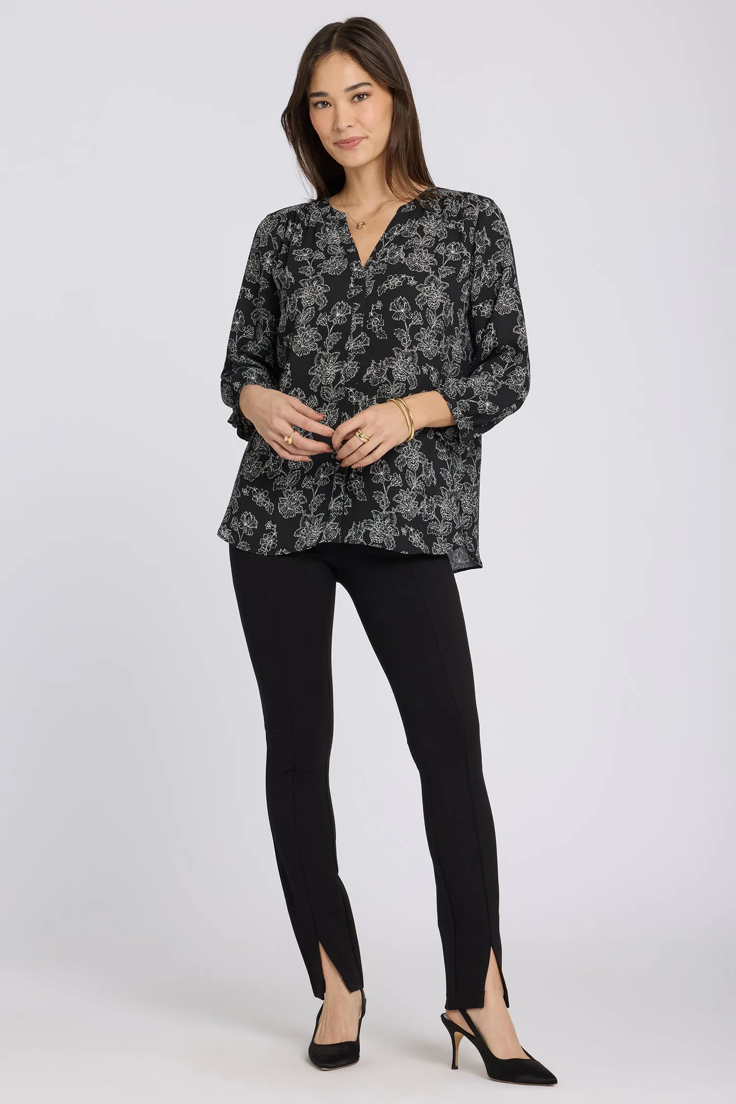 Pintuck Blouse - Floralesque sold by NYDJ product image thumbnail 4