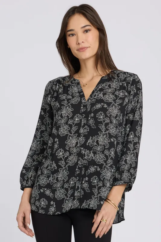 Pintuck Blouse - Floralesque made by NYDJ