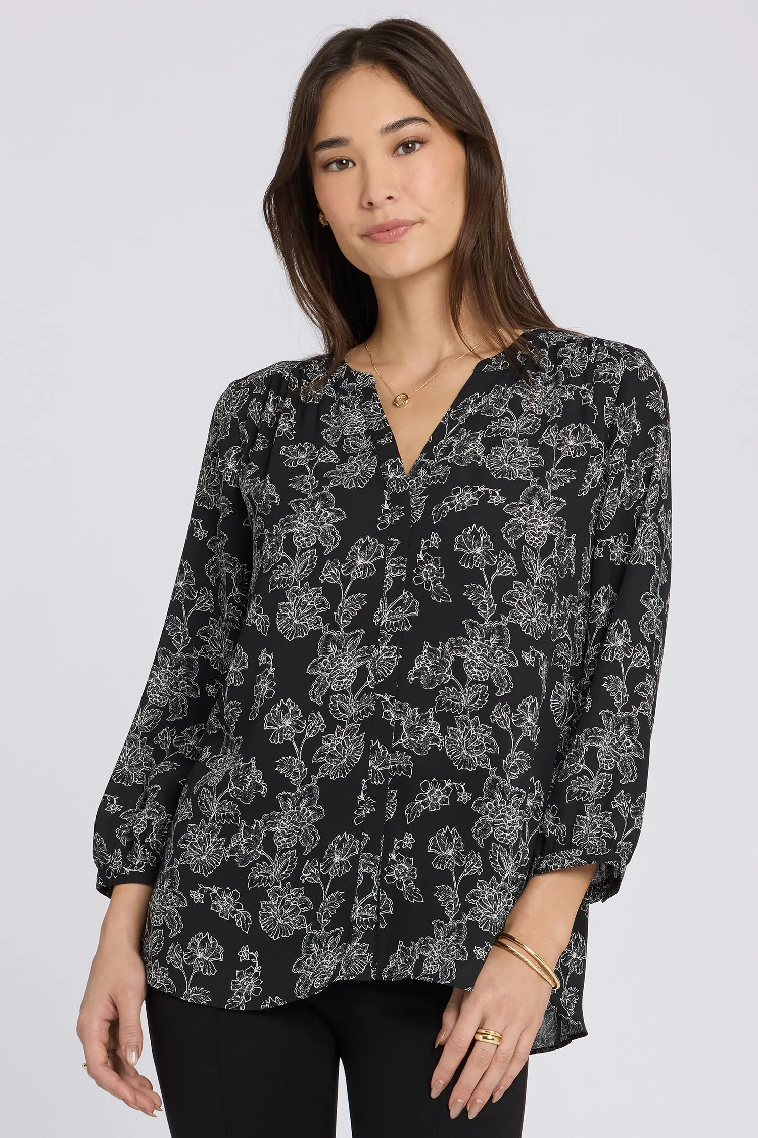 Pintuck Blouse - Floralesque sold by NYDJ