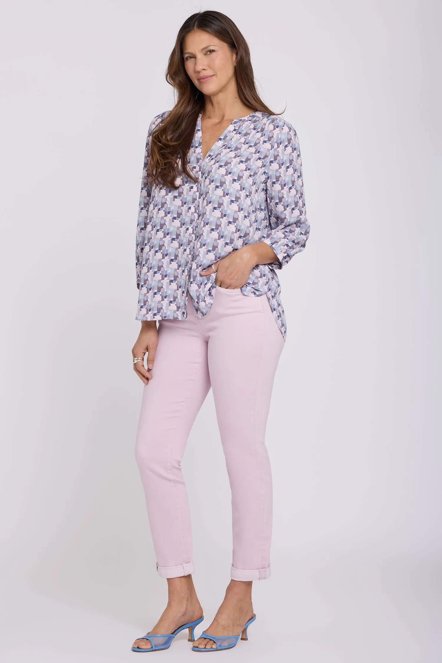 Pintuck Blouse - Aurora Abstract sold by NYDJ product image thumbnail 4