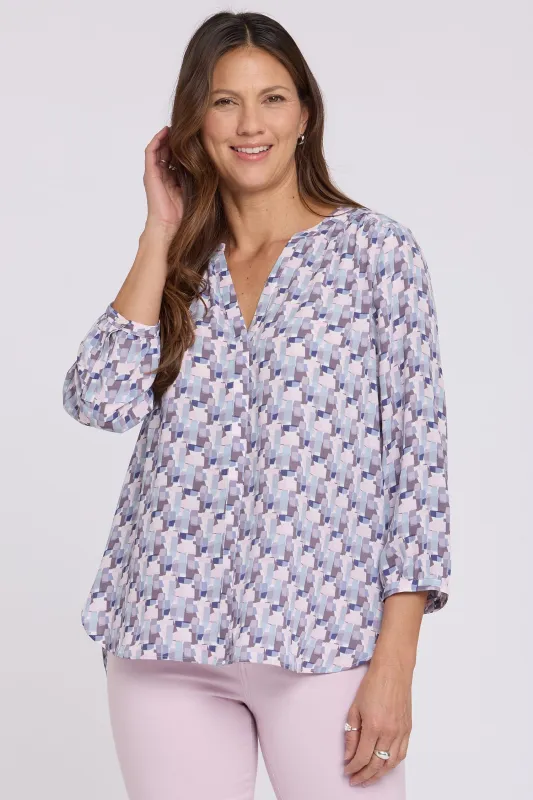 Pintuck Blouse - Aurora Abstract sold by NYDJ