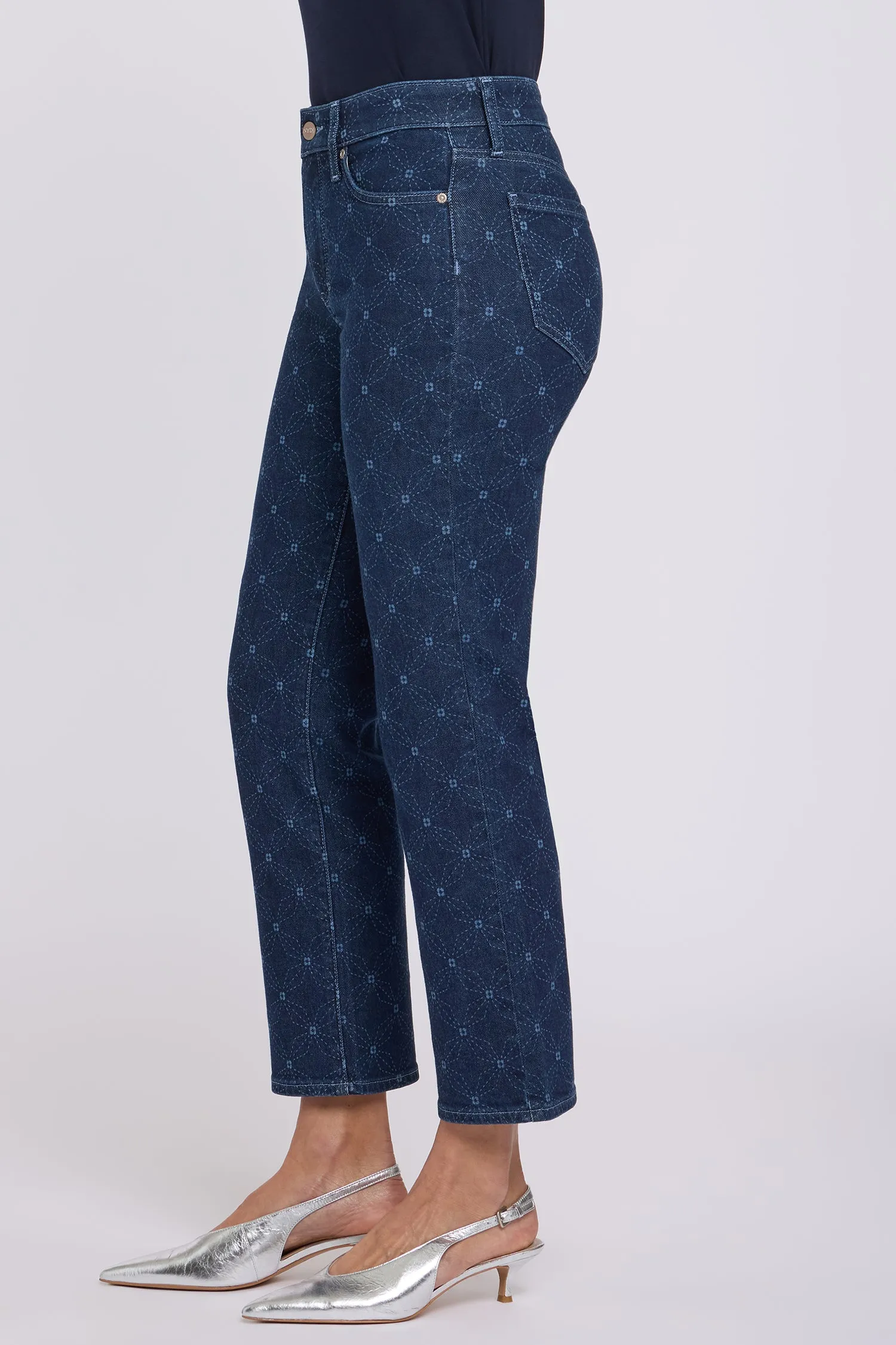 Marilyn Straight Ankle Jeans - Geo Flower Print sold by NYDJ product image thumbnail 3