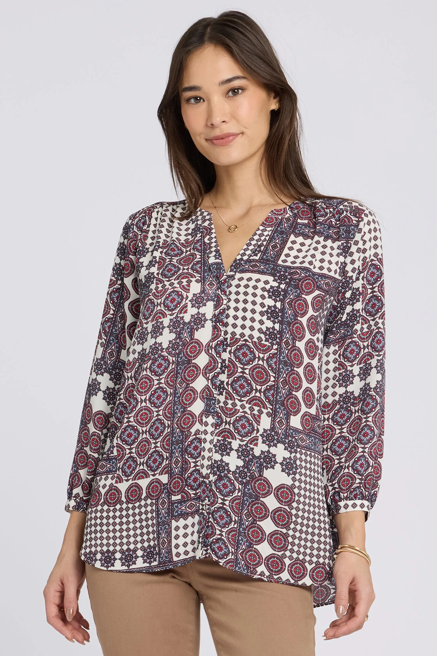 Pintuck Blouse - Vintage Patchwork sold by NYDJ product image thumbnail 2