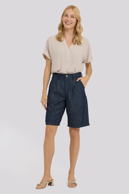 Gwen Relaxed Bermuda Denim Shorts - Dark Indigo made by NYDJ