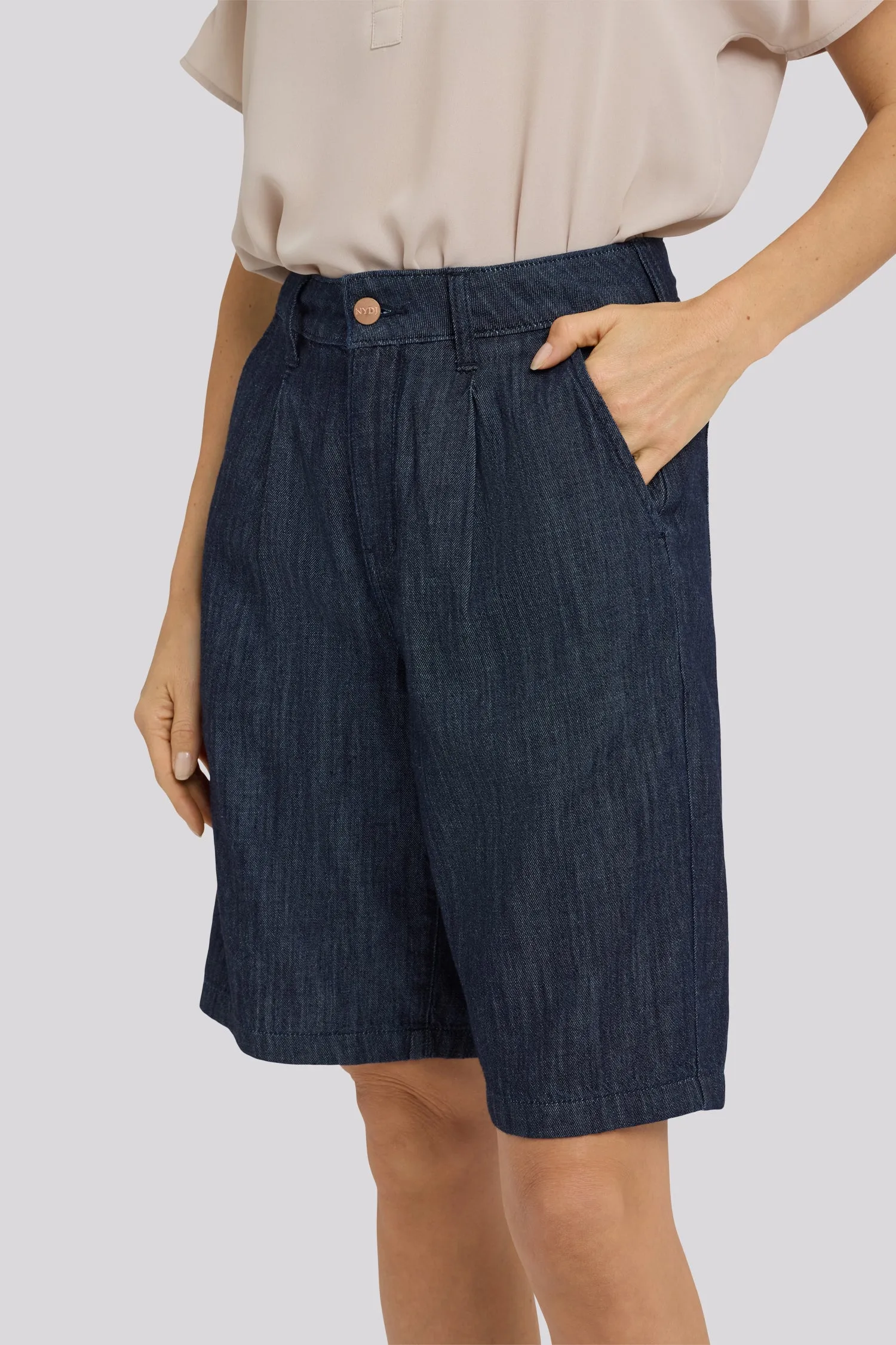 Gwen Relaxed Bermuda Denim Shorts - Dark Indigo sold by NYDJ product image thumbnail 5