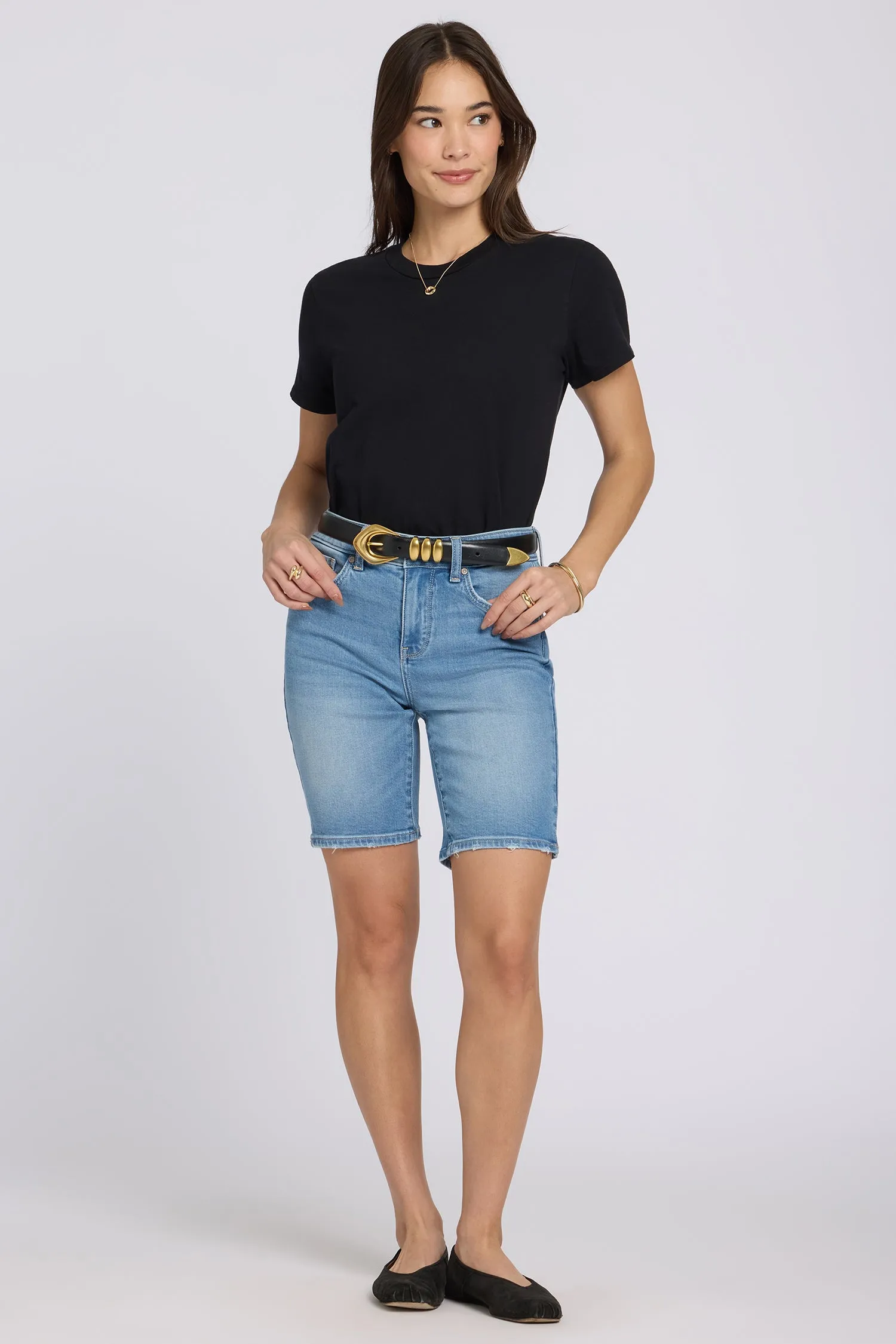 Ella Denim Shorts In Petite - Vista Lakes sold by NYDJ