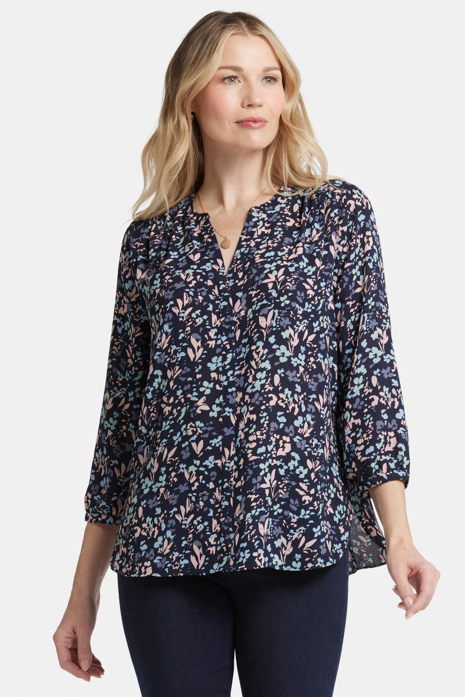 Pintuck Blouse - Bluebonnet Trail sold by NYDJ product image thumbnail 4