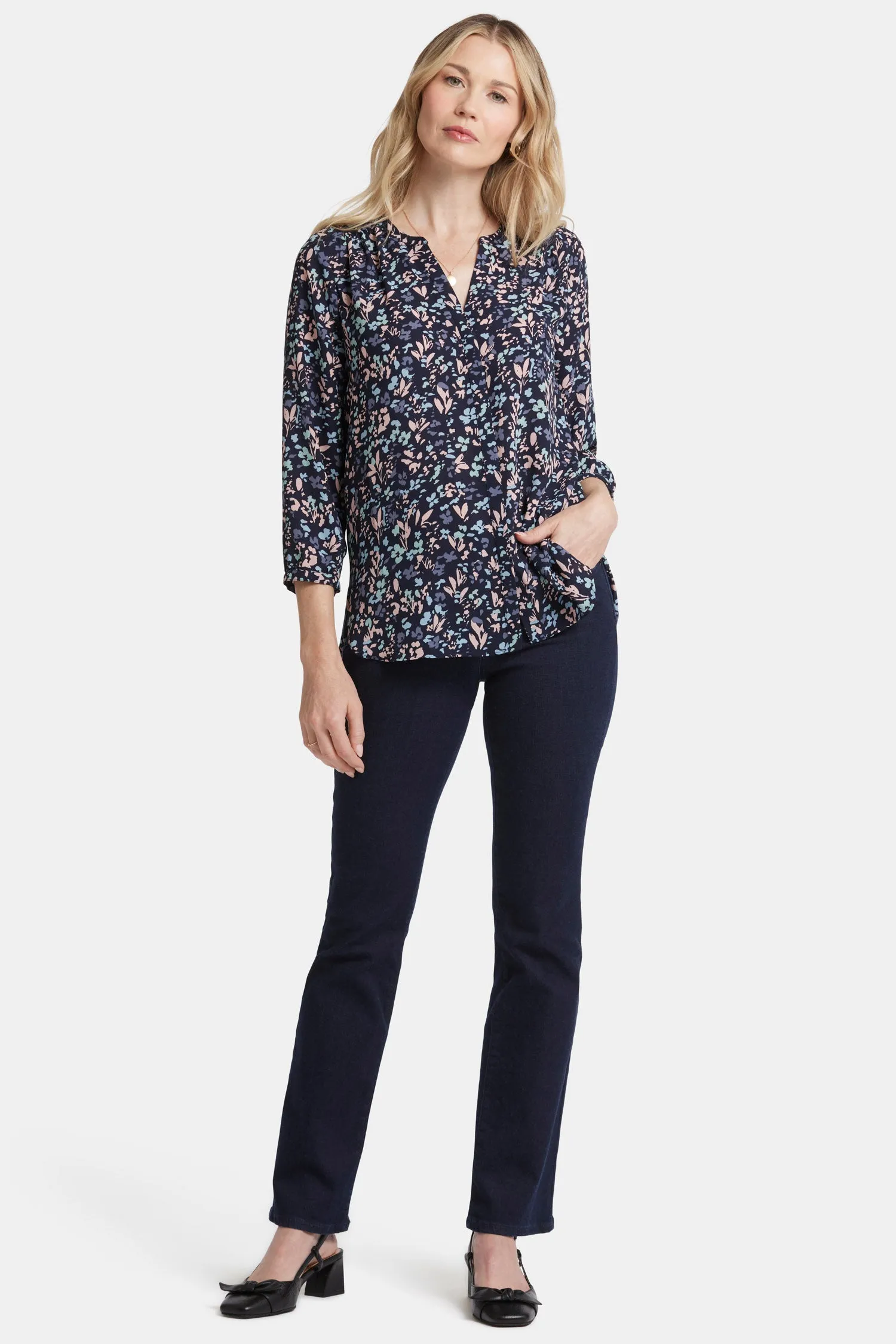 Pintuck Blouse - Bluebonnet Trail sold by NYDJ product image thumbnail 5