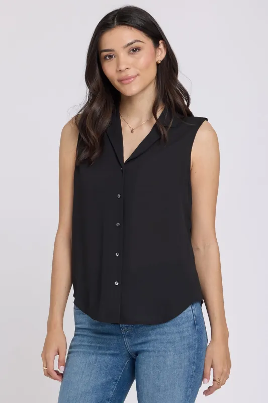 Gabrielle Sleeveless Blouse - Black made by NYDJ