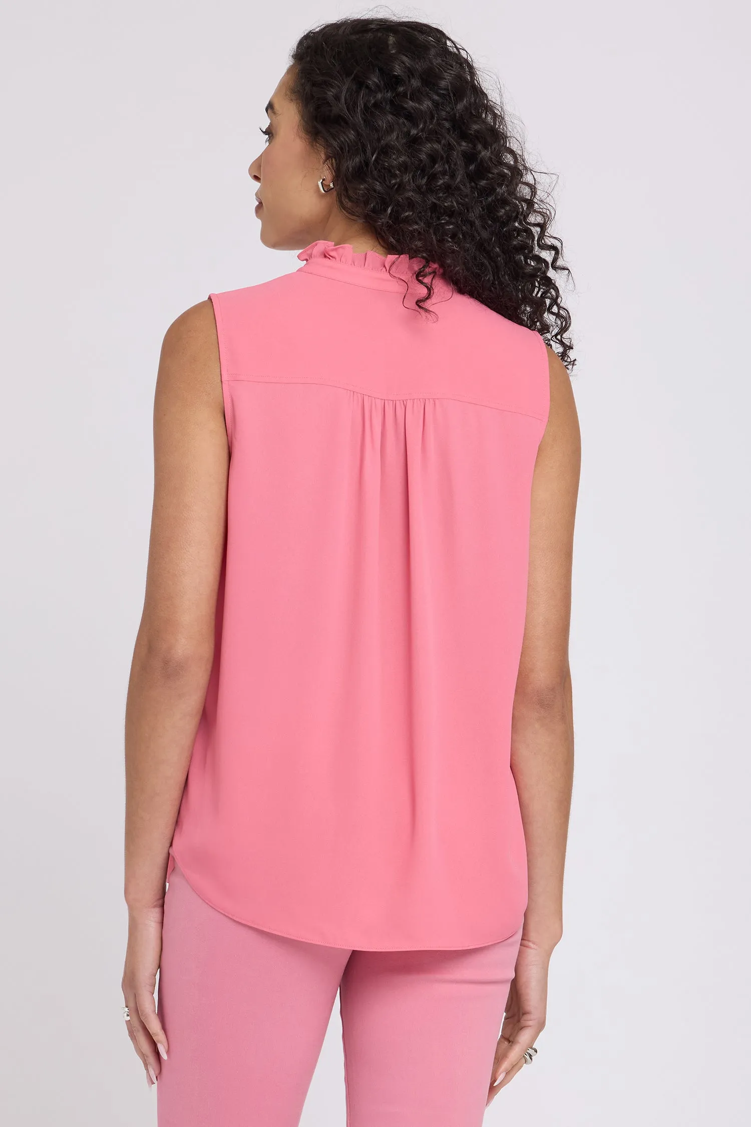 Sleeveless Ruffle Neck Blouse - Desert Rose sold by NYDJ product image thumbnail 3