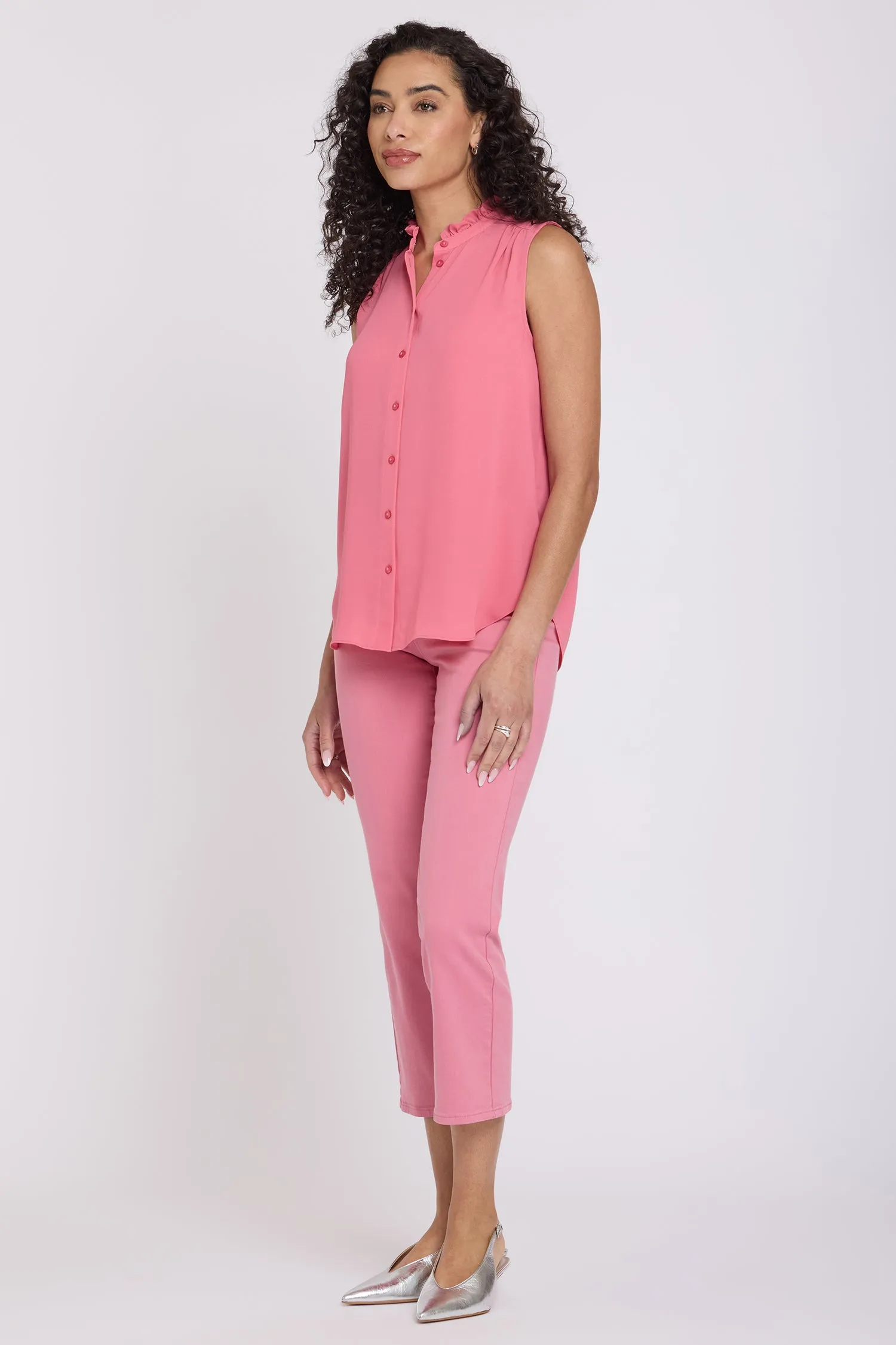 Sleeveless Ruffle Neck Blouse - Desert Rose sold by NYDJ product image thumbnail 4