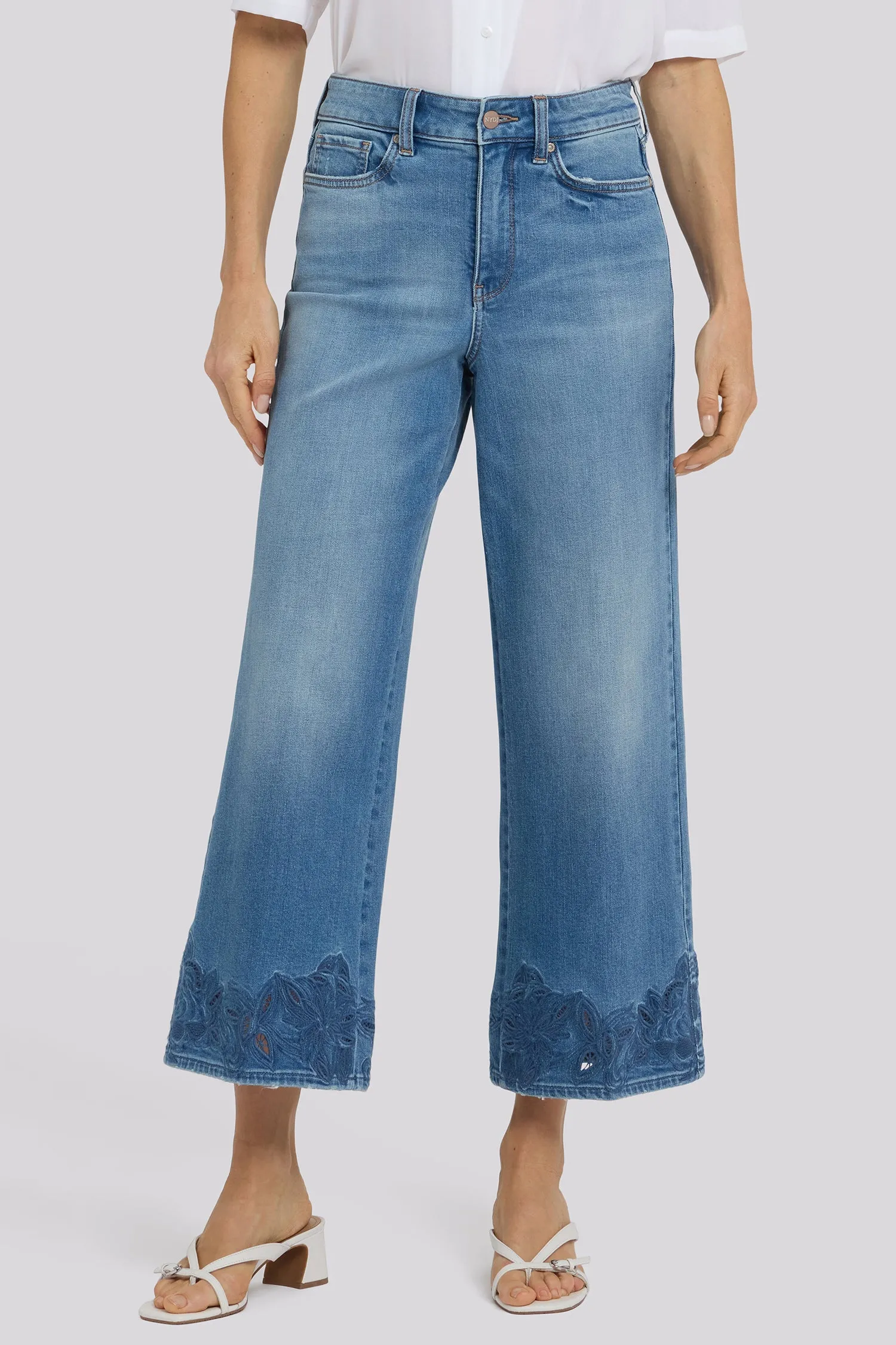 Teresa Wide Leg Ankle Jeans In Petite - Port Sea sold by NYDJ product image thumbnail 5
