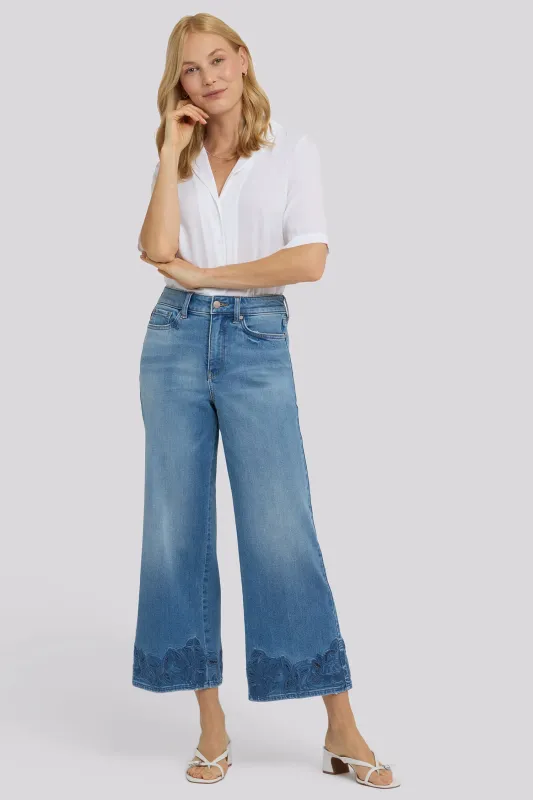 Teresa Wide Leg Ankle Jeans In Petite - Port Sea made by NYDJ