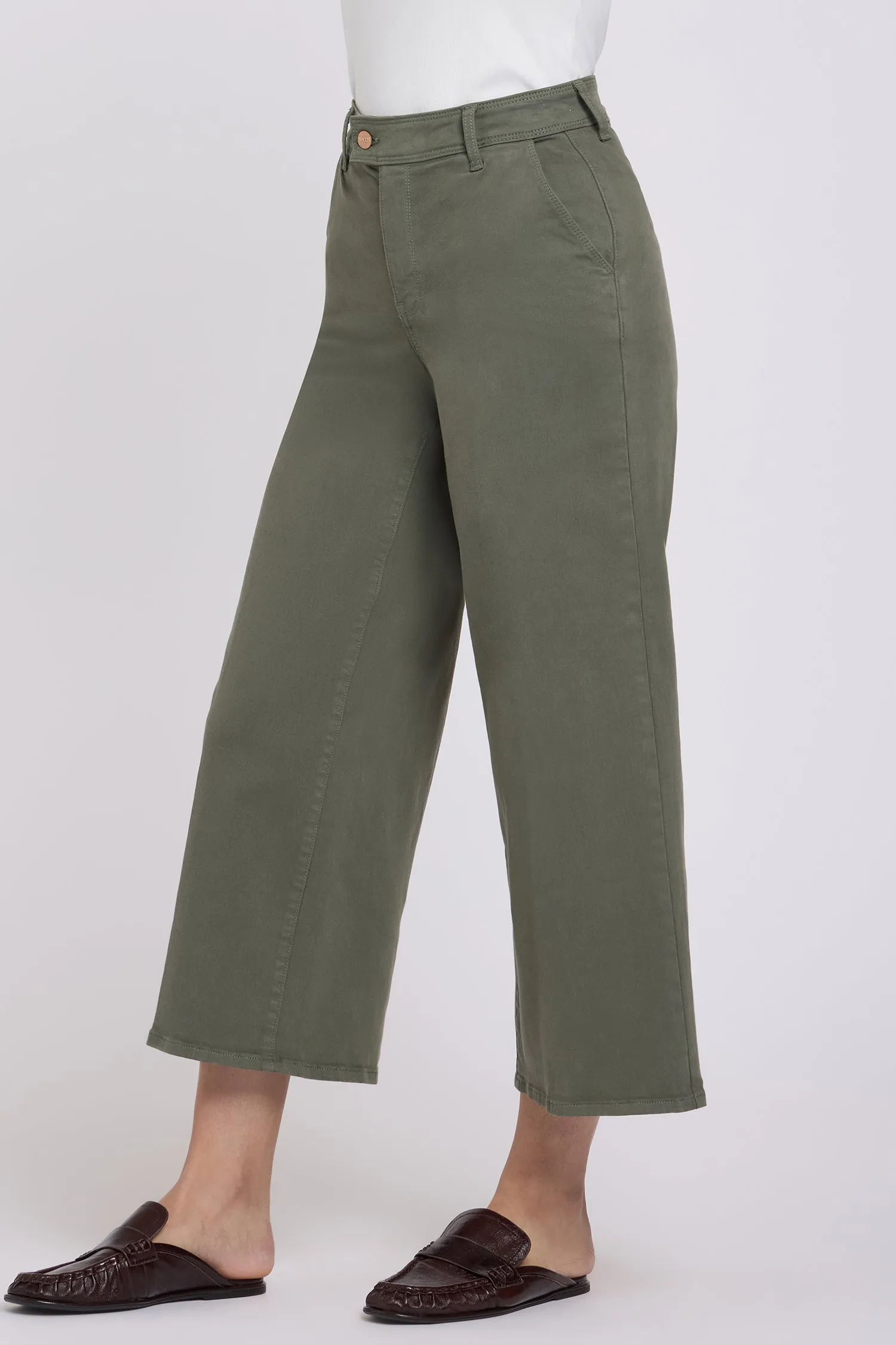Mona Wide Leg Trouser Ankle Jeans - Desert Green sold by NYDJ product image thumbnail 3