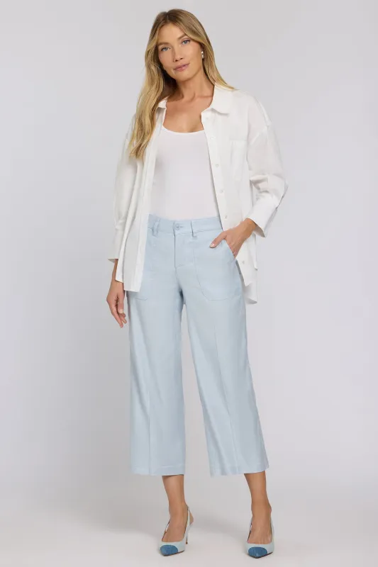 Wide Leg Cargo Capri Pants - Blue Clover made by NYDJ