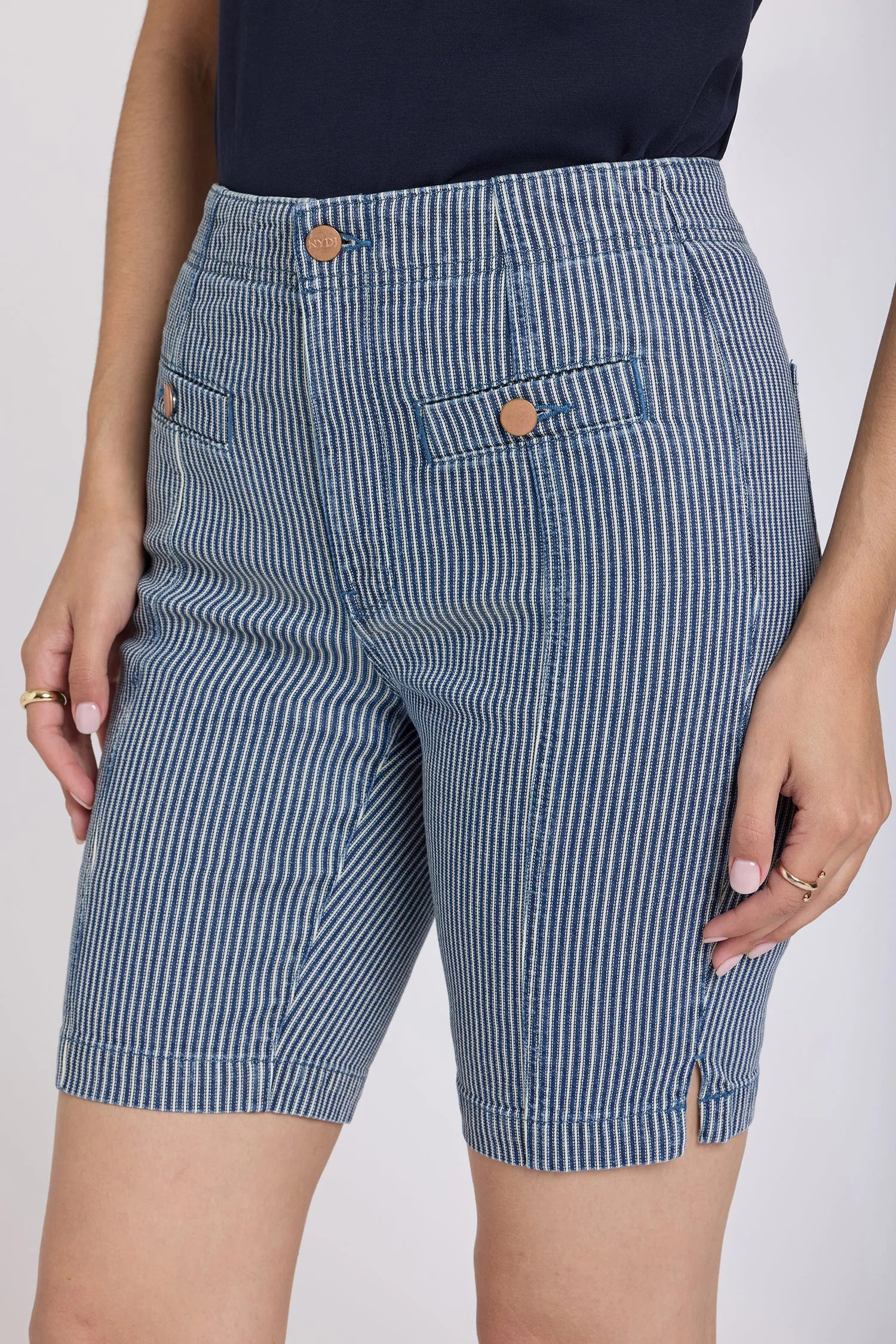 Ella Denim Shorts - Malaga Stripe sold by NYDJ product image thumbnail 2