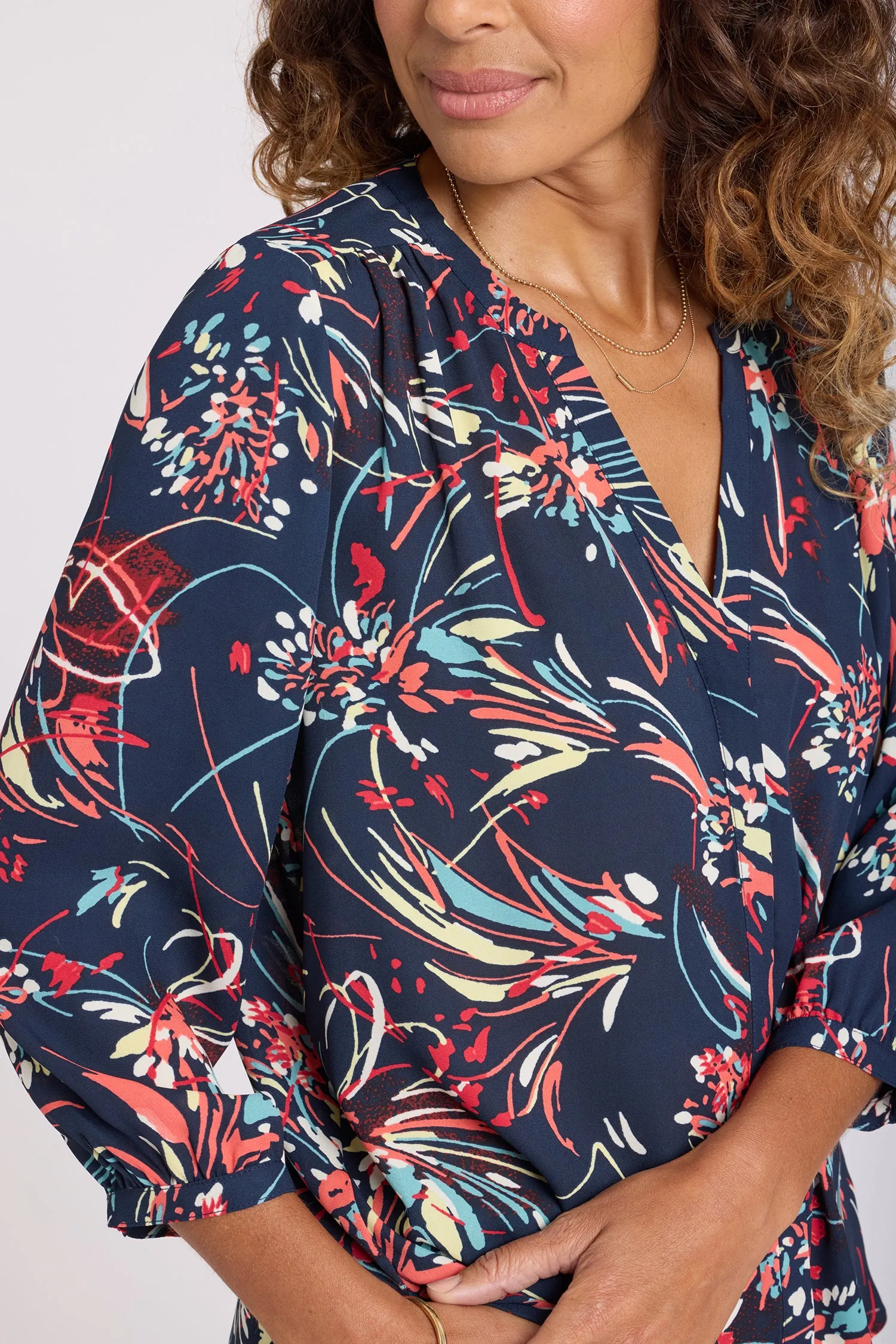 Pintuck Blouse - Blooming Potpourri sold by NYDJ product image thumbnail 2