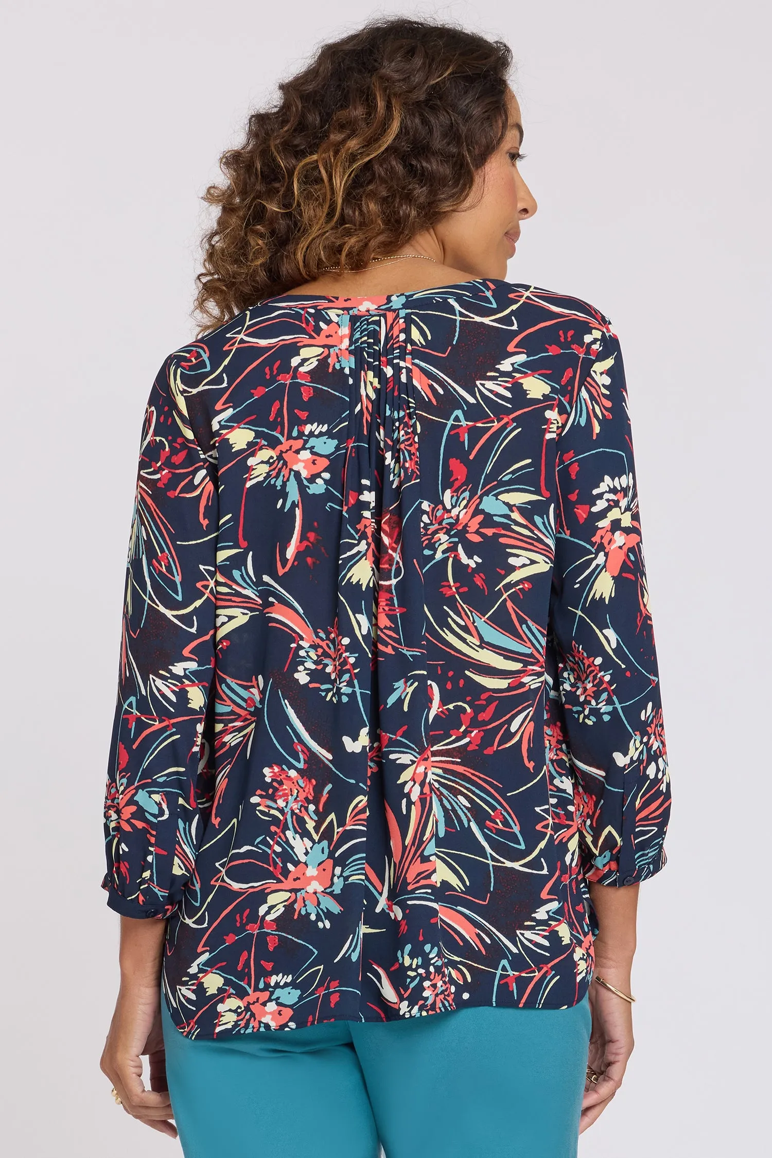 Pintuck Blouse - Blooming Potpourri sold by NYDJ product image thumbnail 3