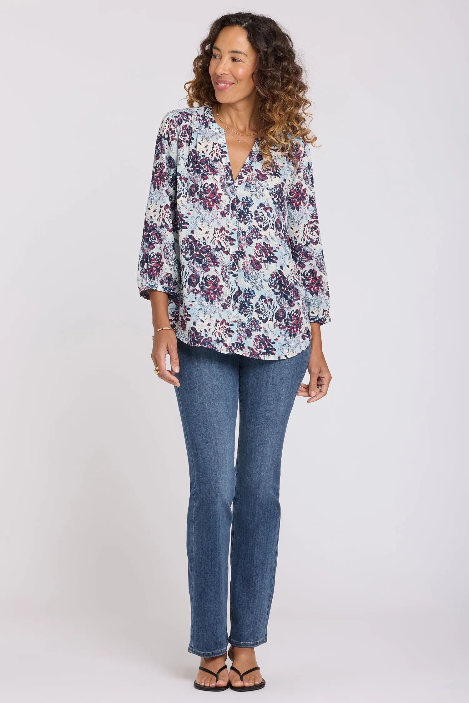 Pintuck Blouse - Ballad Abloom sold by NYDJ product image thumbnail 5