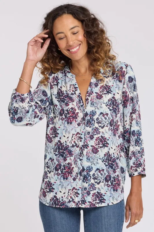 Pintuck Blouse - Ballad Abloom made by NYDJ