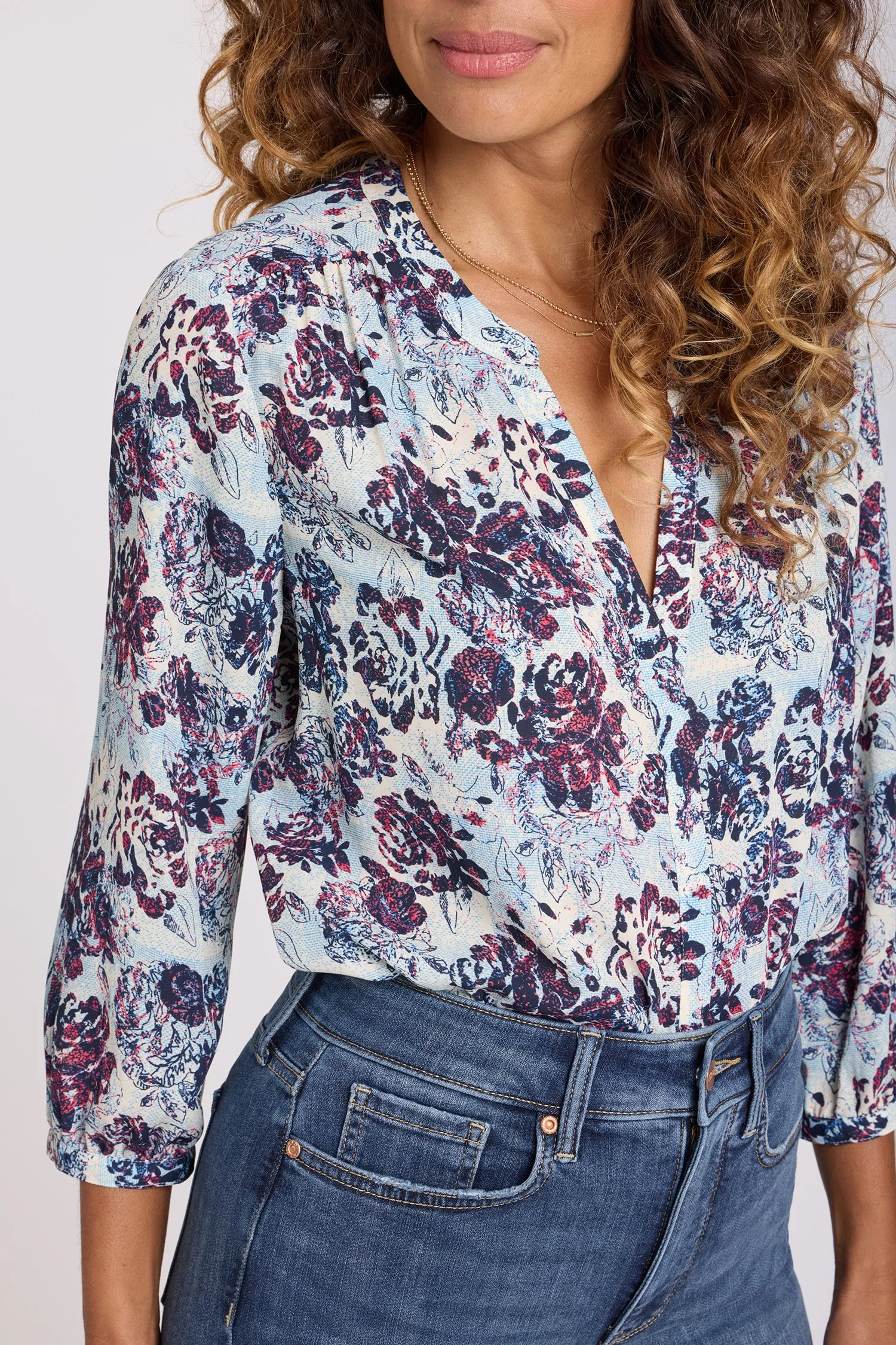 Pintuck Blouse - Ballad Abloom sold by NYDJ product image thumbnail 2