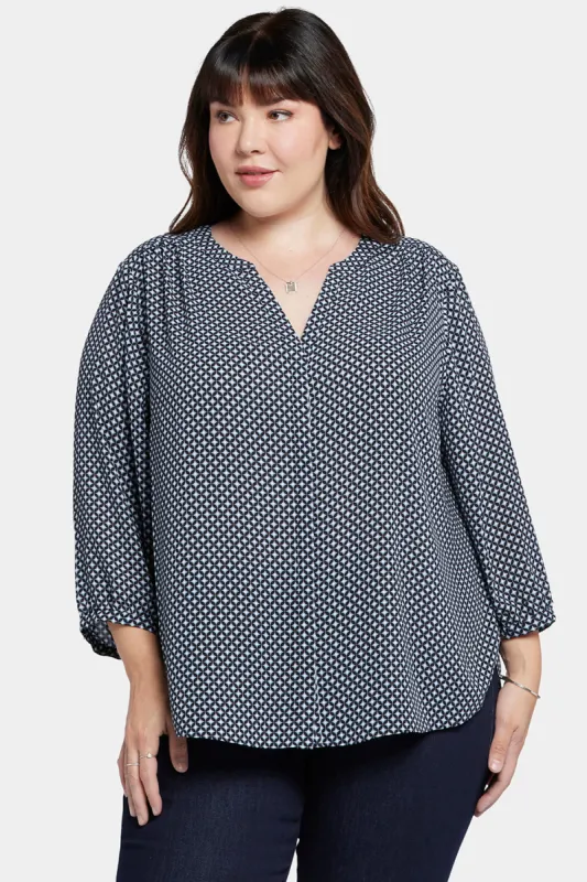 Pintuck Blouse In Plus Size - Diamond Peak sold by NYDJ