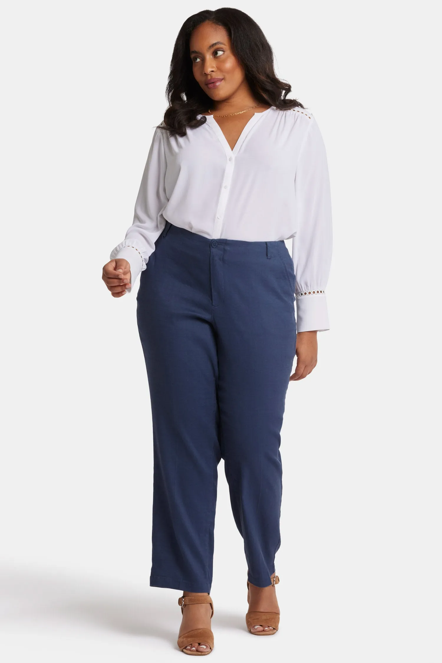 Marilyn Straight Pants In Plus Size - Oxford Navy sold by NYDJ product image thumbnail 4
