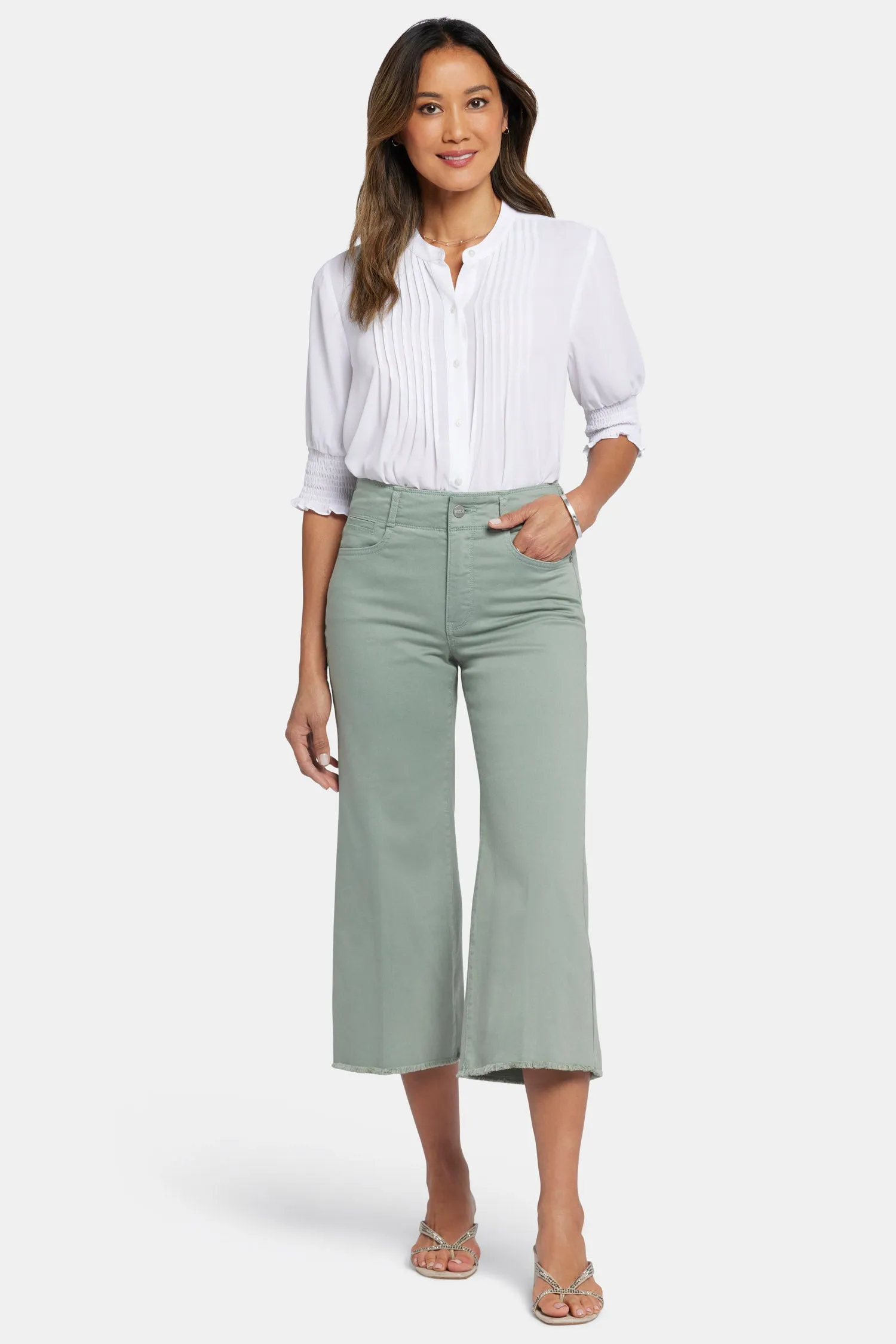 Brigitte Wide Leg Capri Jeans In Petite - Lily Pad sold by NYDJ product image thumbnail 4